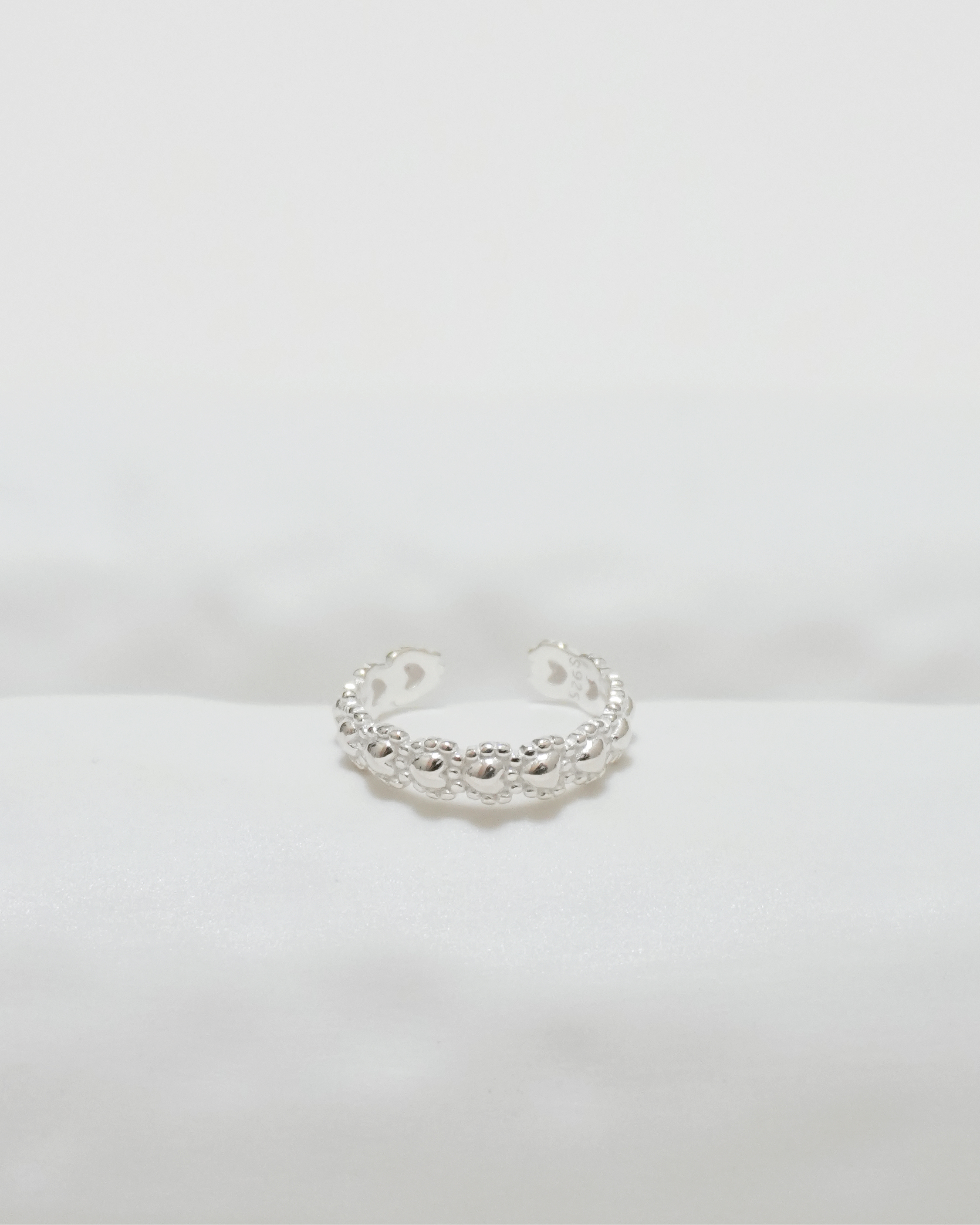 Cloud-Bead Heart Ring