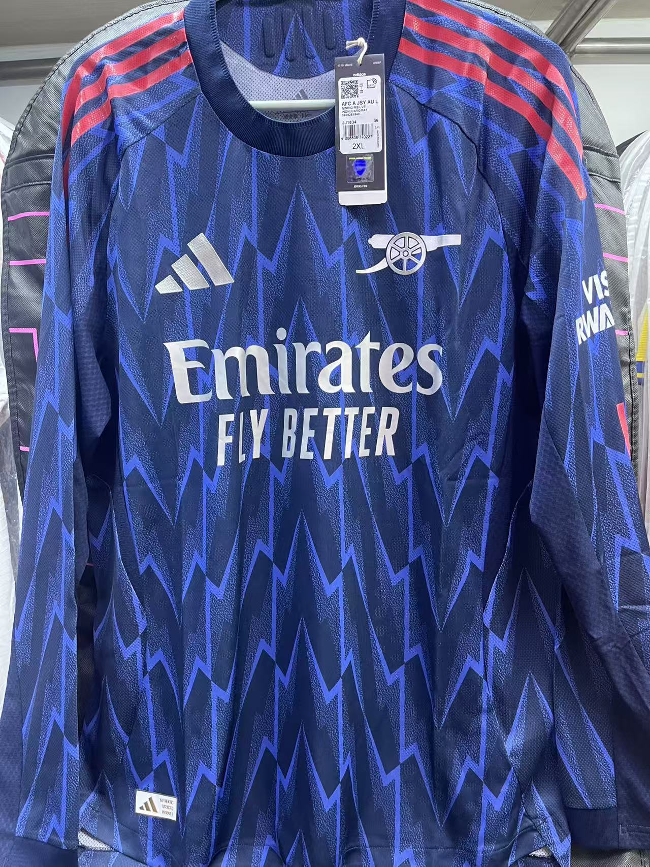 2025-26 Arsenal Away Long Sleeve Authentic Shirt Size 2XL "BNWT" 