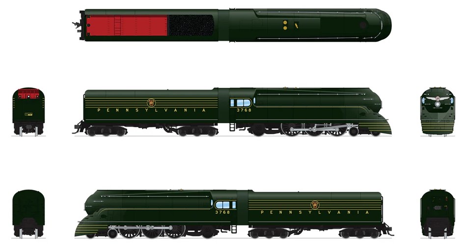 BROADWAY LIMITED PRR K4s Streamlined Steam DCC Sound and Smoke