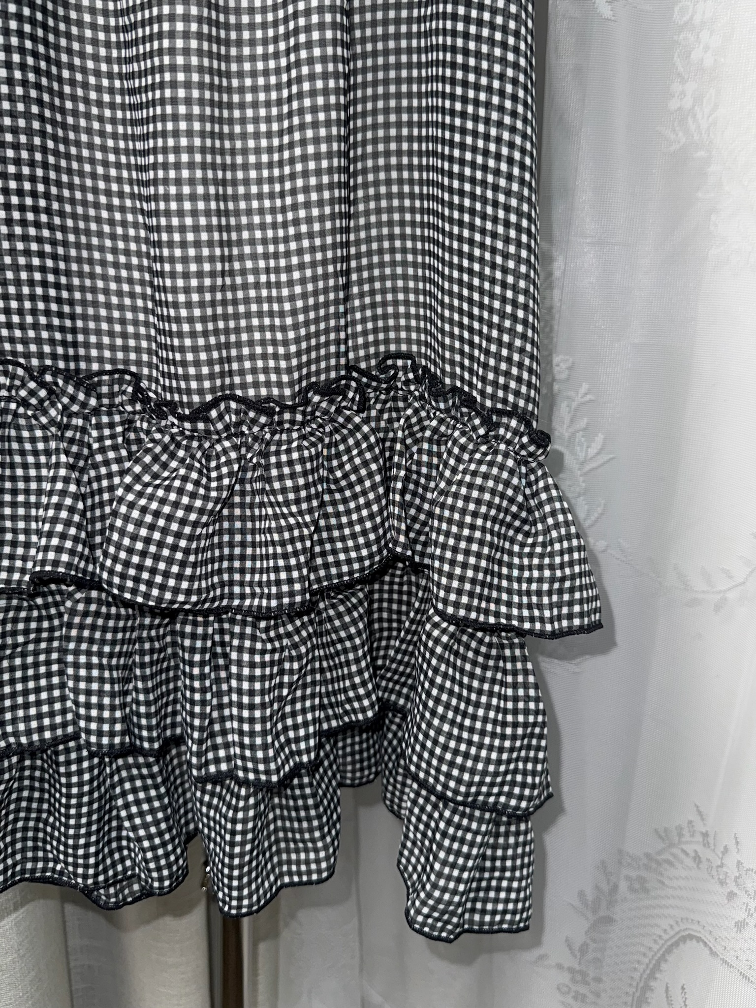 Gingham Tiered Ruffle Babydoll Dress