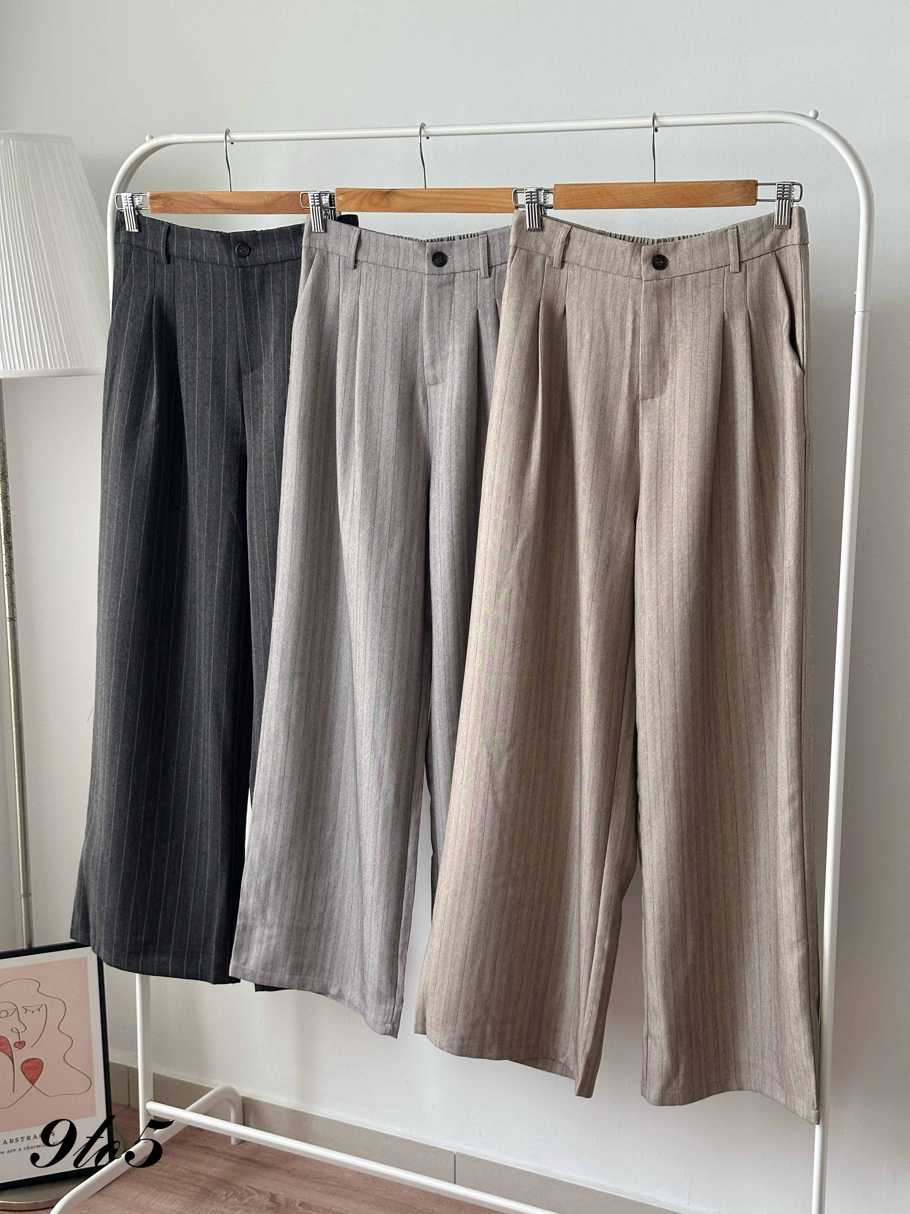 S2008 Striped Wide Leg Long Pants - 3 Colors 