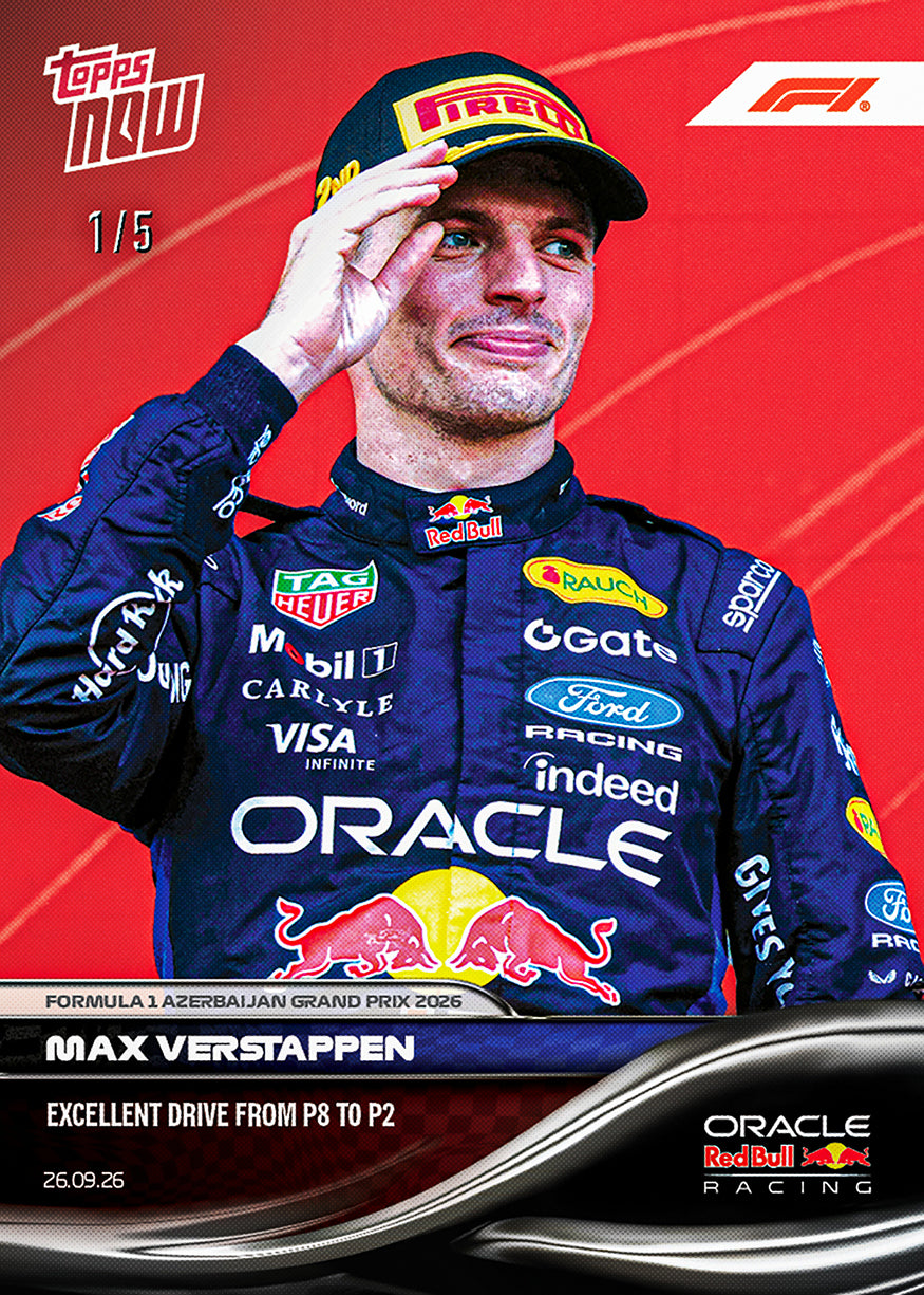 Max Verstappen - 2026 F1 Topps NOW® #63 Azerbaijan GP P8 至 P2 紀念卡【團購】
