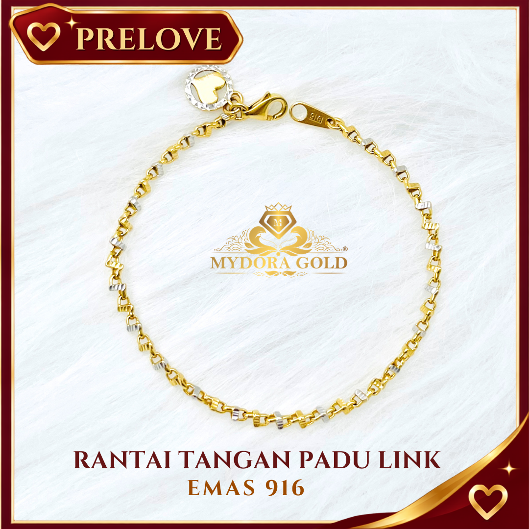 Pre-Loved: Rantai Tangan Padu Link l EMAS 916/22K