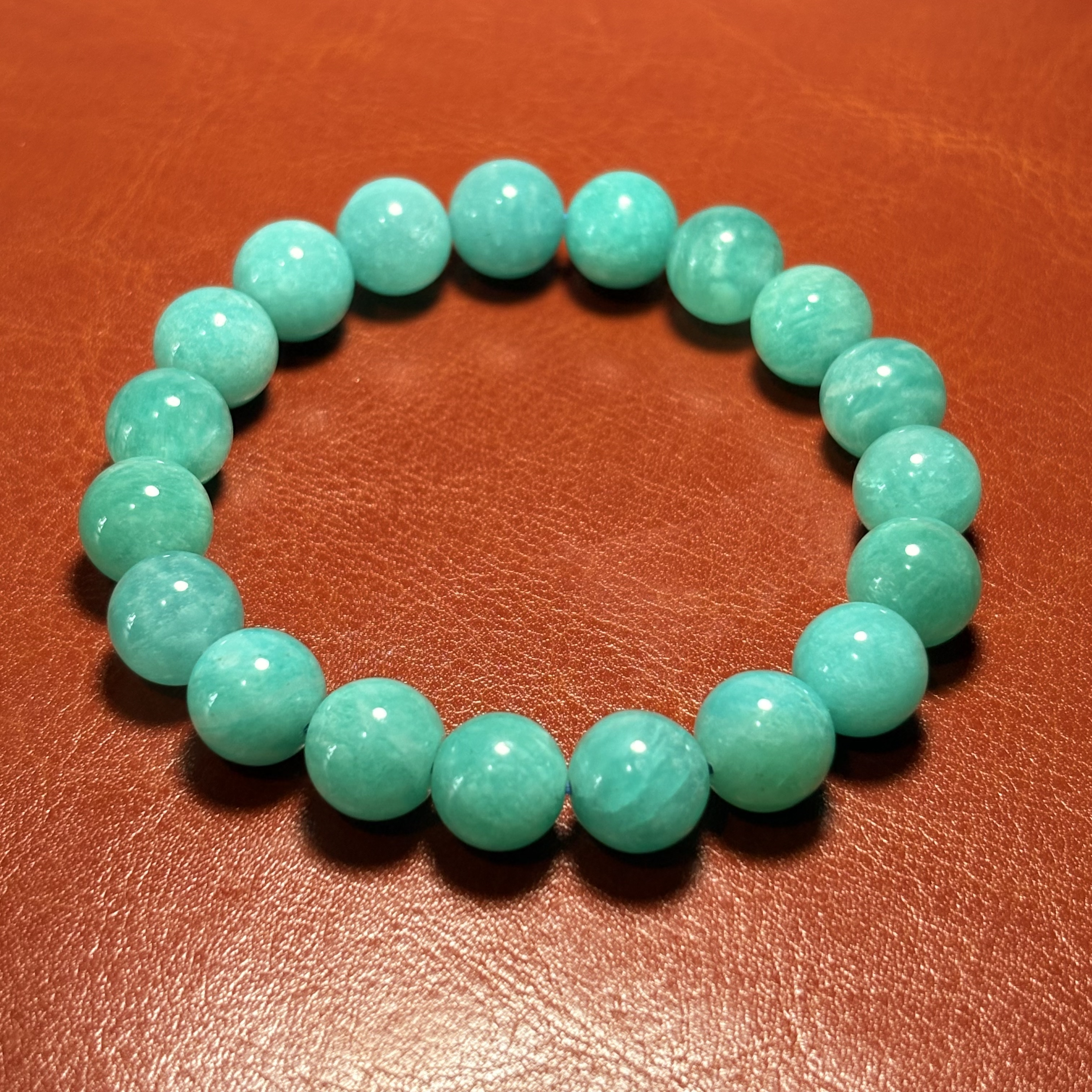 【好運】天然 天河石 手串 No.3046｜規格: 10.5mm珠/16cm內圈