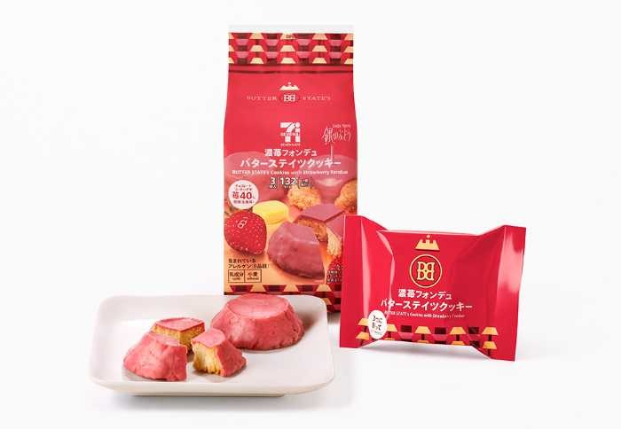 [訂購] [日本製] 7-11限定 ｜ BUTTER STATE｜ 士多啤梨味｜ 曲奇餅 ｜ 3件裝 ｜ 賞味期限：45-60日 {TF2604023}
