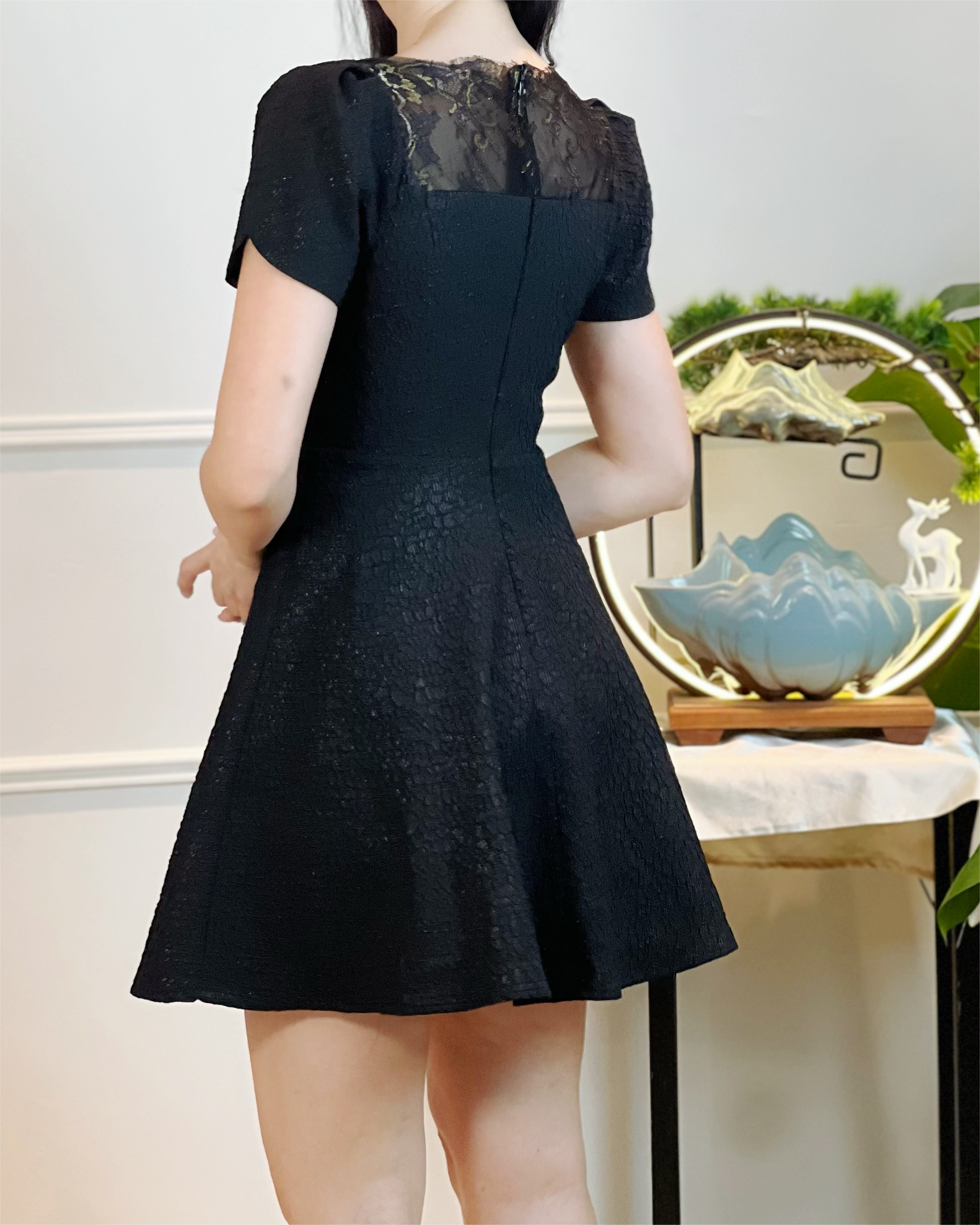 5090 Rosalind Black Pearl Mini Dress