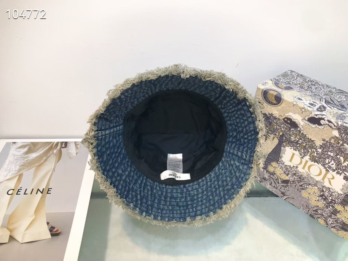 CELINE  凱旋門毛邊牛仔漁夫帽