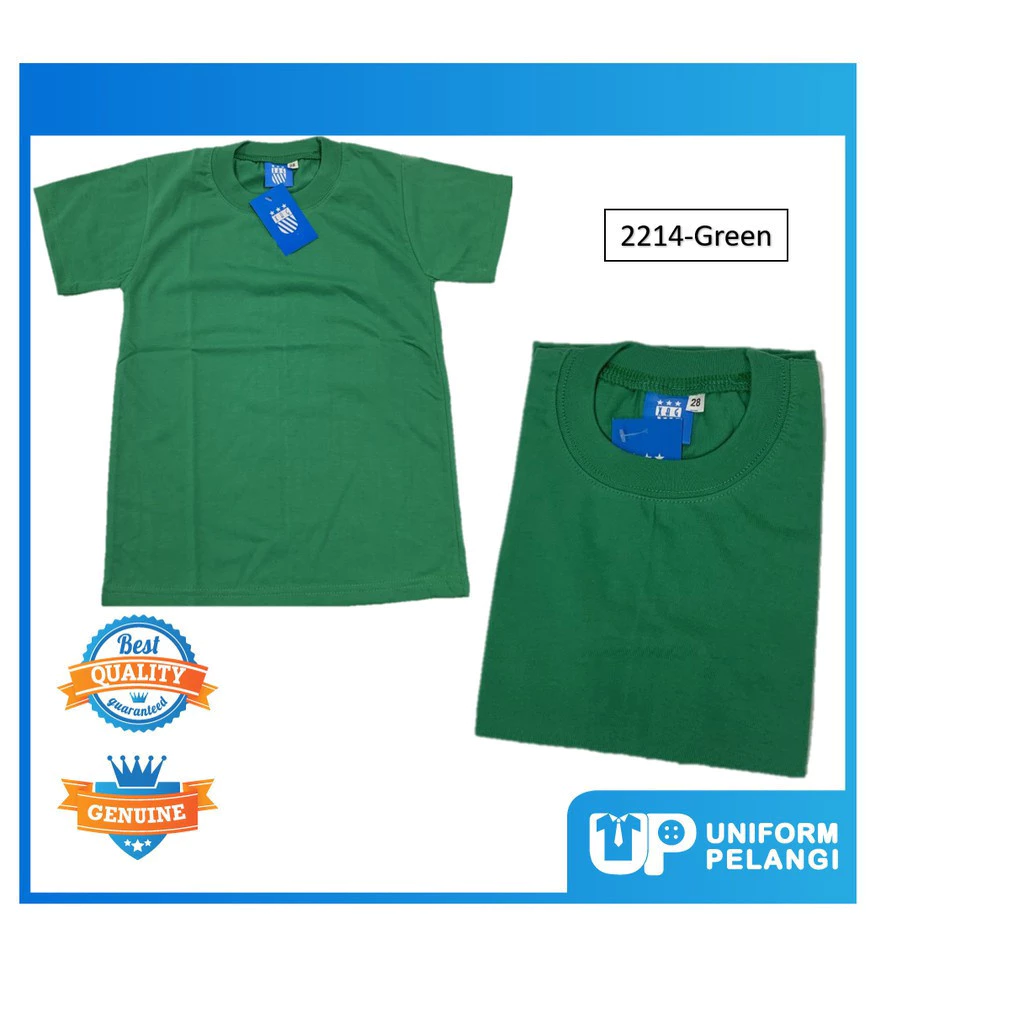 Tshirt Baju Rumah Sukan Lengan Pendek Warna Merah Biru Kuning Hijau Round Neck Sekolah Rendah to Menengah