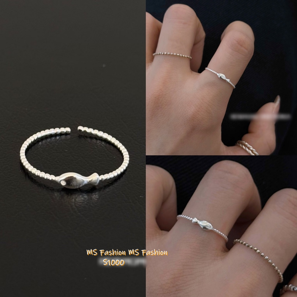 S1000 韓國🇰🇷S925純銀小魚戒指