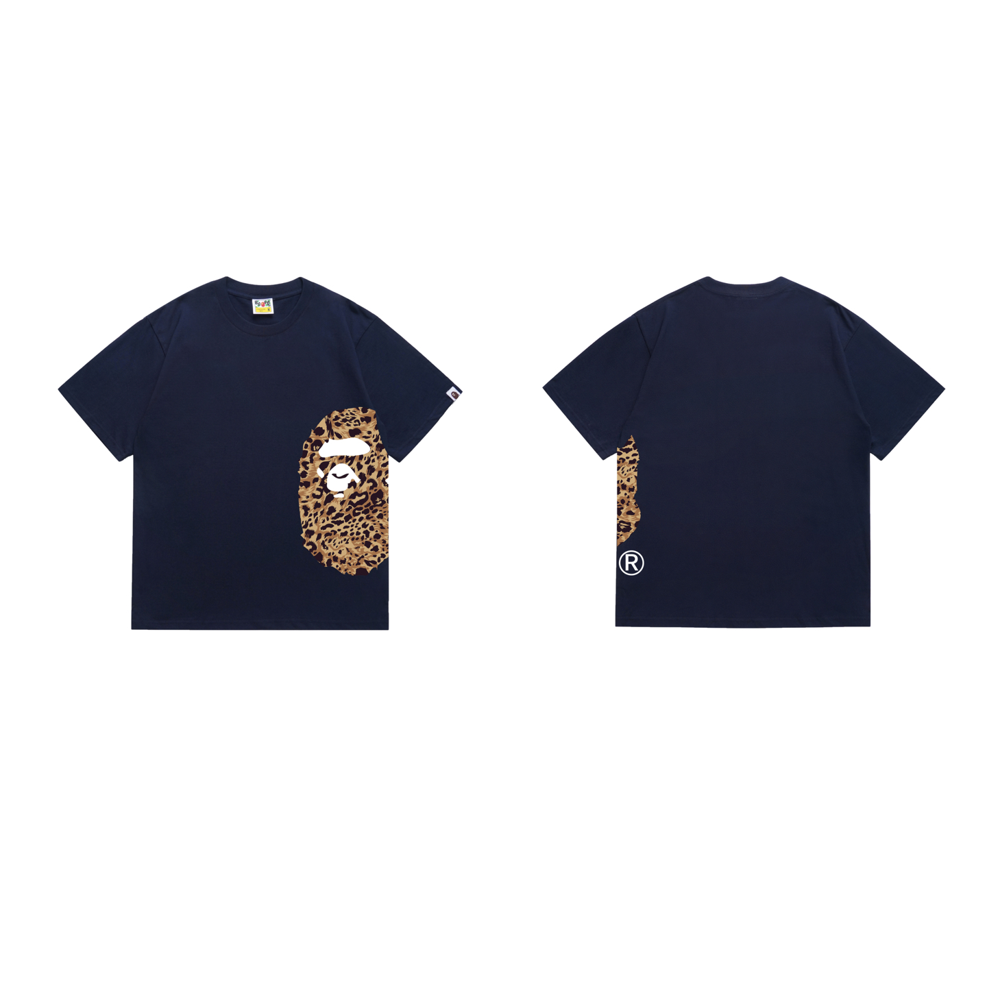 Bape Wild Leopard Pattern Ape Head Relaxed Fit Tee