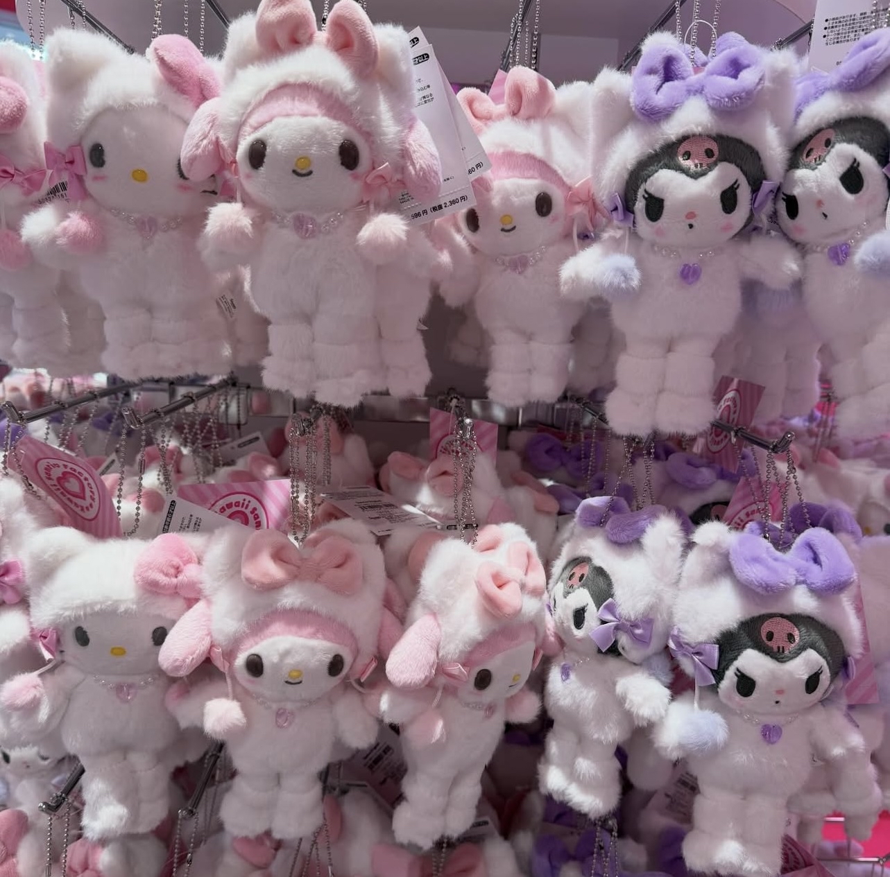 🎌日本直送🎌 原宿限定Kawaii Sanrio Factory長腿系列白貓造型公仔掛飾