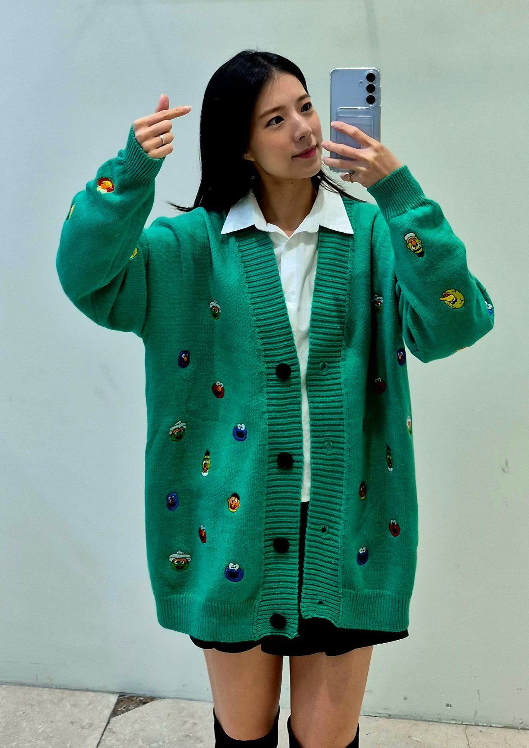 🩷FW 🇰🇷MADE IN KOREA🇰🇷New 엘모가디건 Sesame Street刺繡針織外套