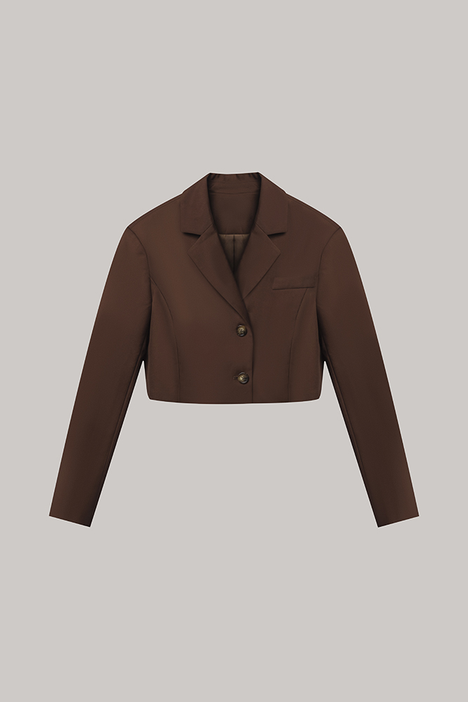 Chocolate Brown Cropped Blazer