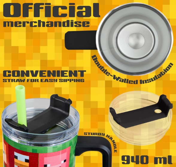 美國直送🇺🇸 MINECRAFT 不鏽鋼雙層隔熱保溫瓶 - 940ml