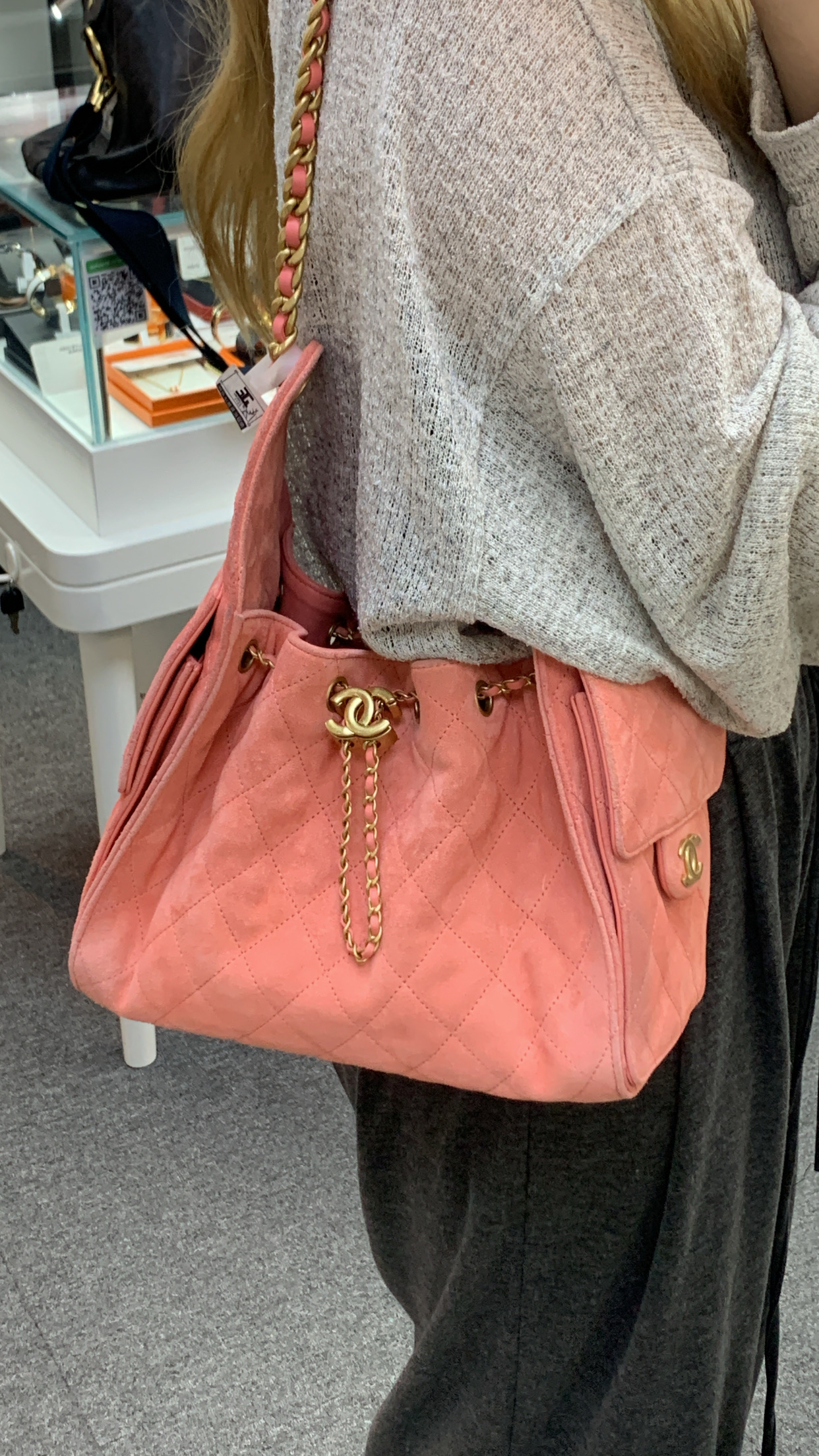 FullSet有正單✨Chanel25bag 小號麂皮粉紅色