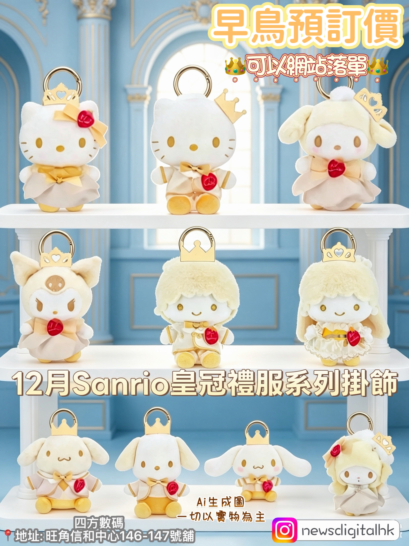 ［12月尾到貨］12月Sanrio皇冠禮服系列掛飾