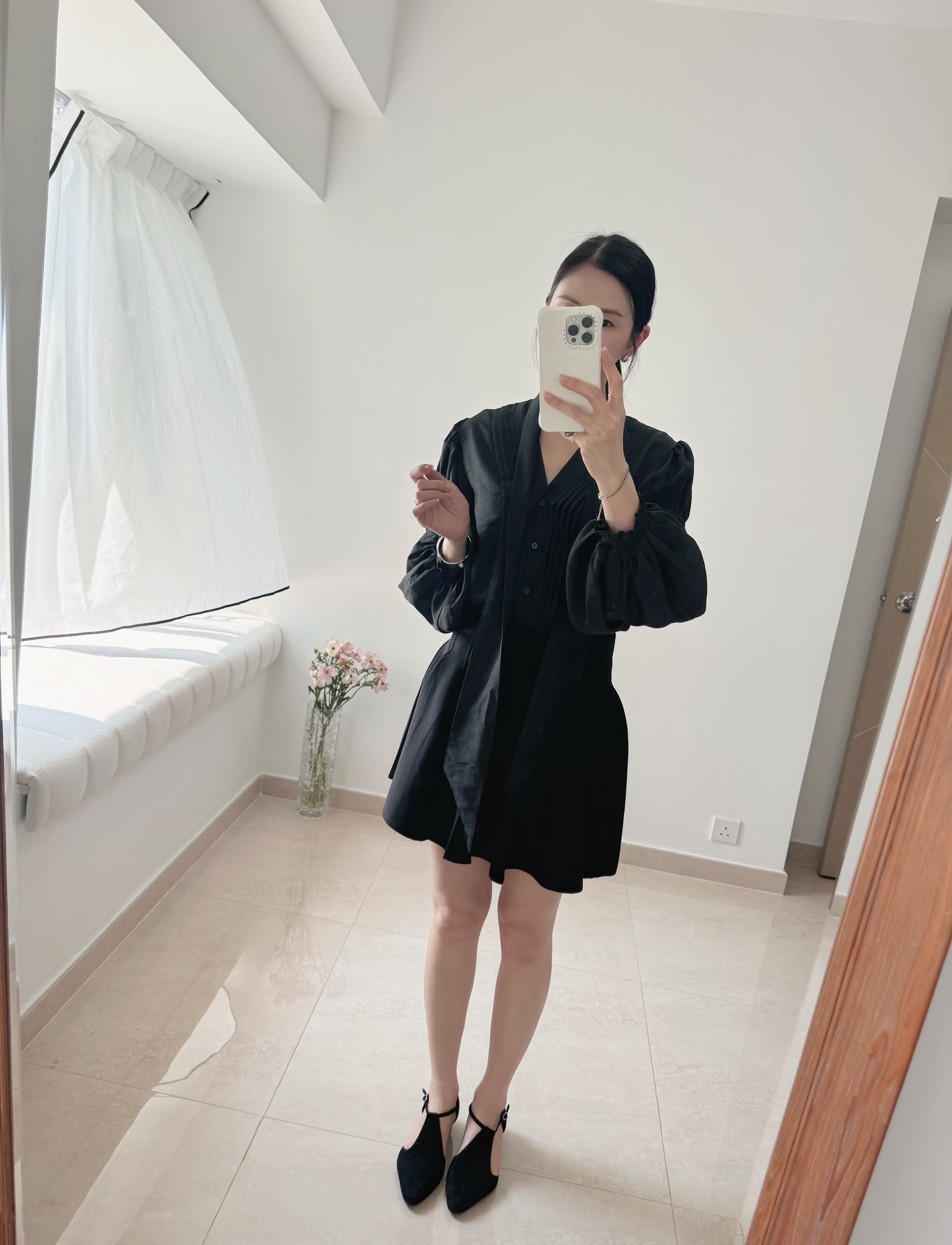 AMORA elegant tie blouse