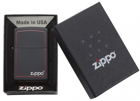 Zippo 218ZB 紅框黑啞漆防風打火機   | ZIPPO 指定授權經銷商