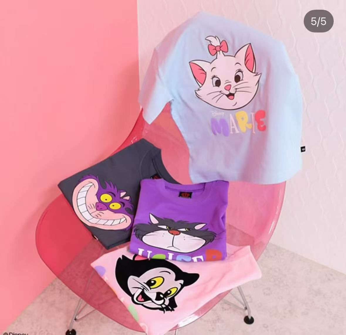 親子T。2件起各減$ 10。日單Disney貓貓親子短袖