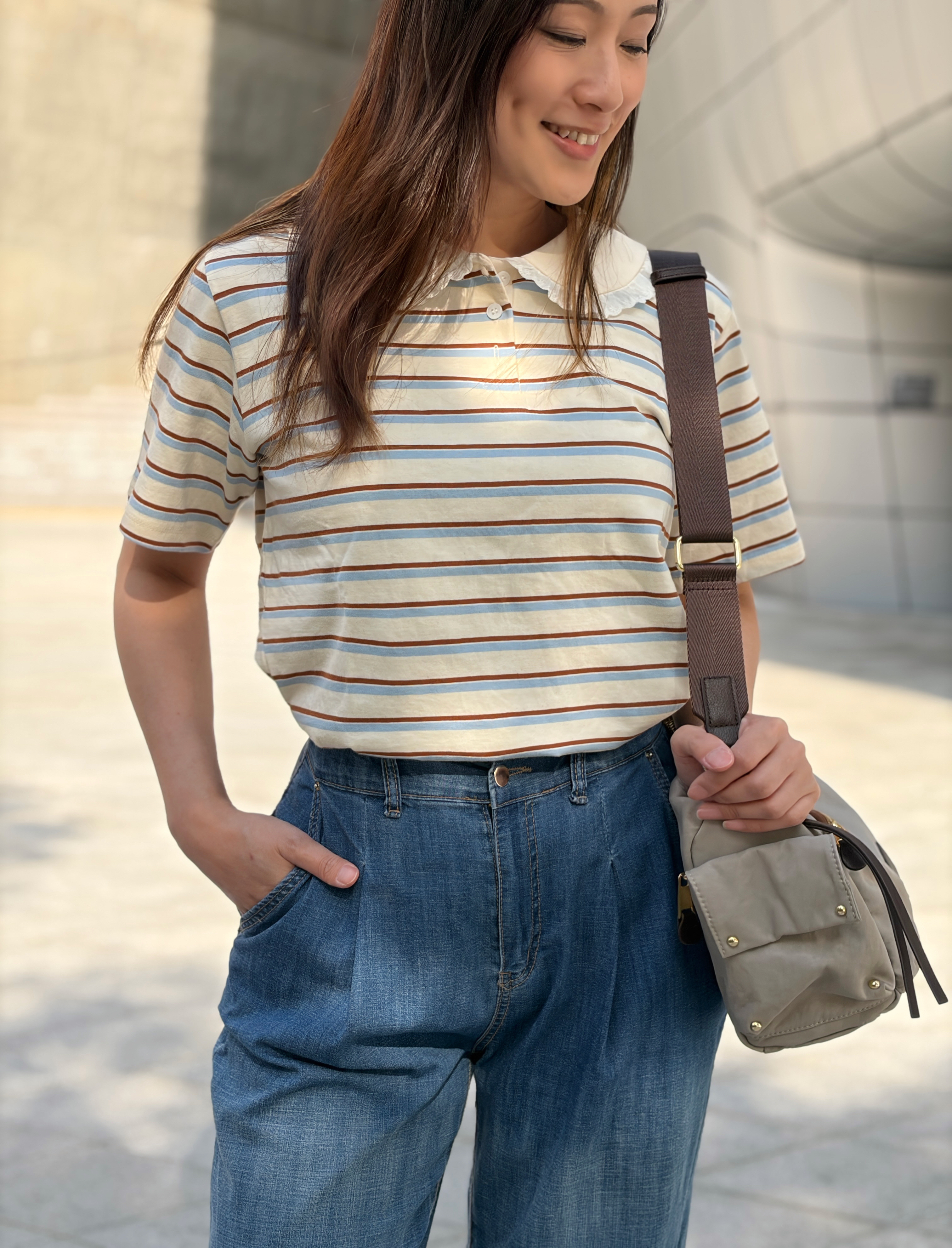 跣水料拼皮實用手袋