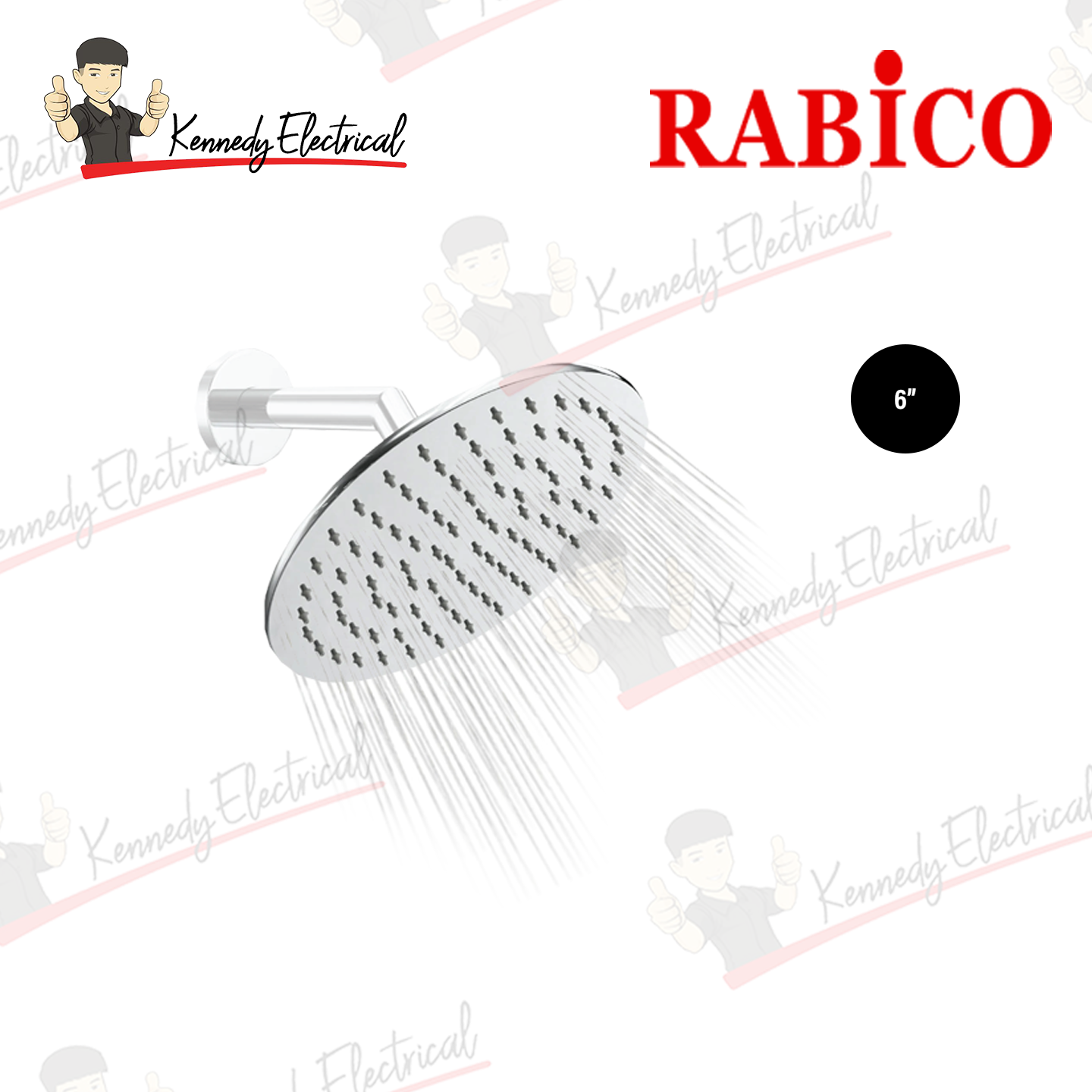 Rabico 6" Stainless Steel Round Shower Head Set RSHR-06