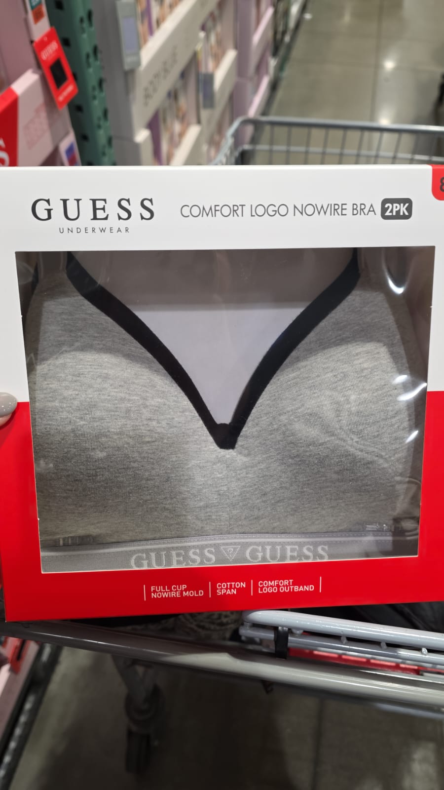 guess comfort logo nowire bra Grey & black