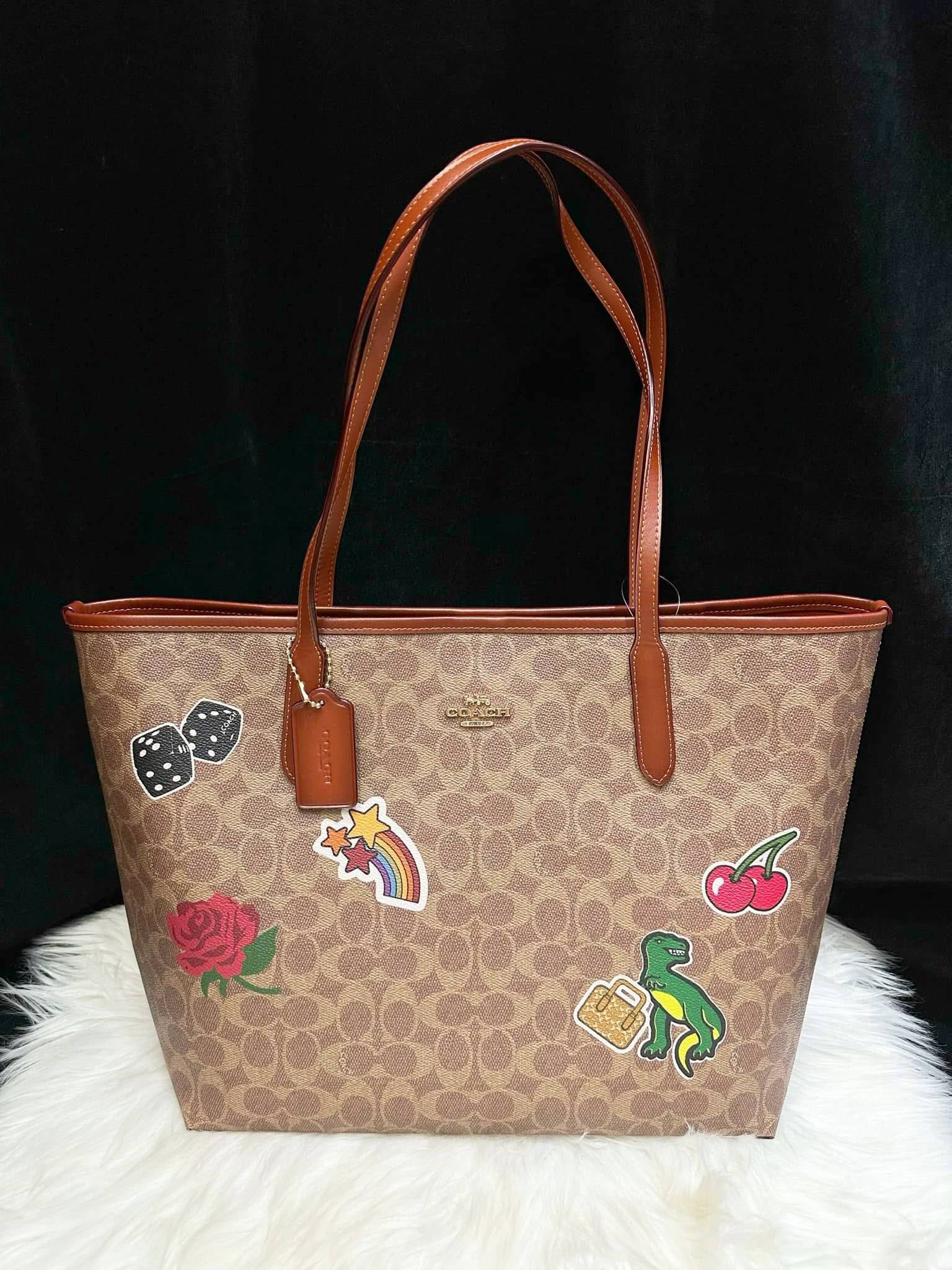 Coach City tote dinosaur