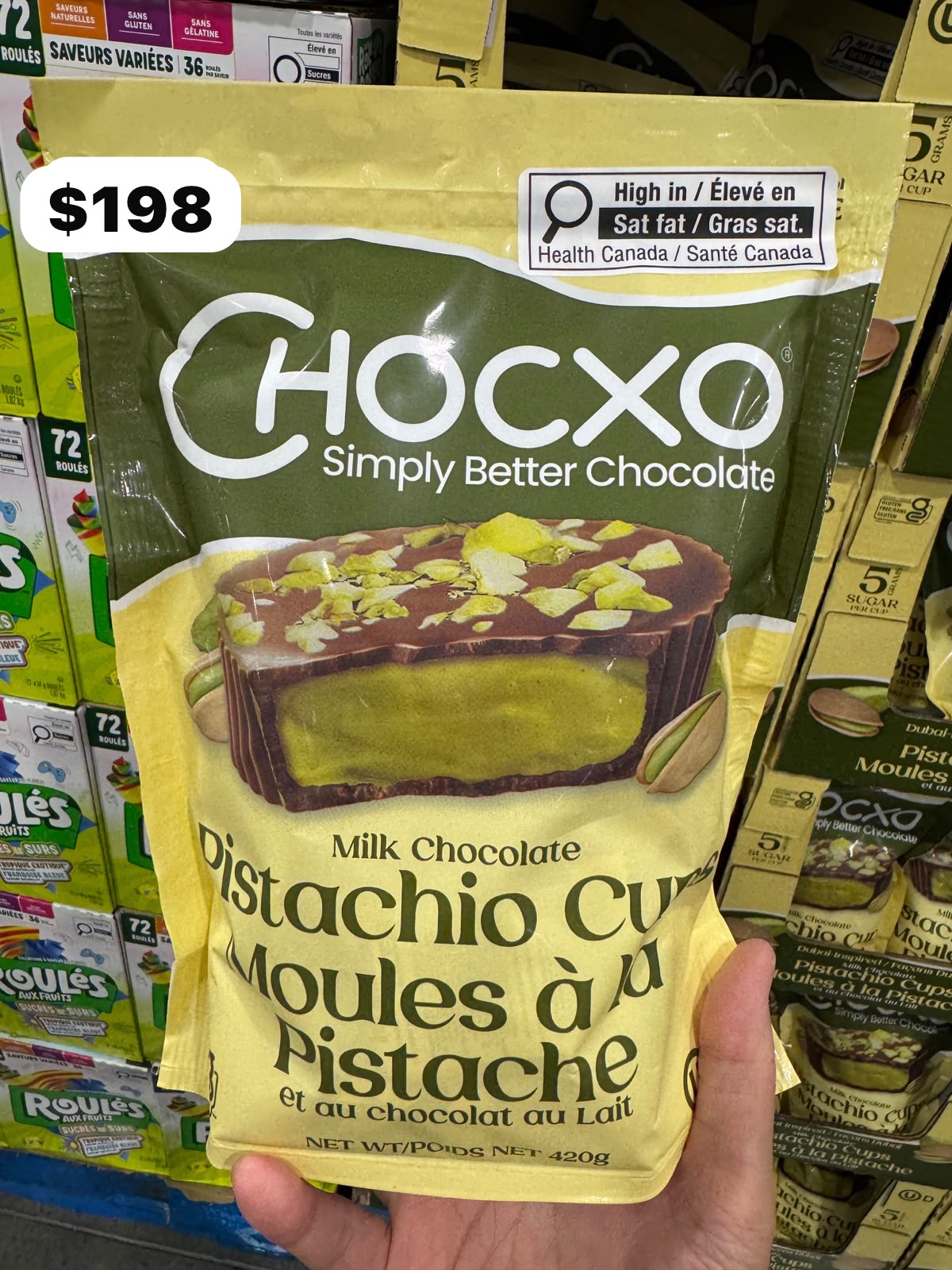 🇨🇦 CHOCXO Milk Chocolate Pistachio Cups | 牛奶朱古力開心果醬杯 420g