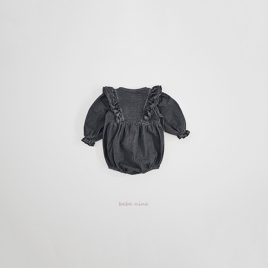 🌸預訂 韓國直送🌸🇰🇷Bebenine兩色荷葉邊牛仔長袖包屁衣