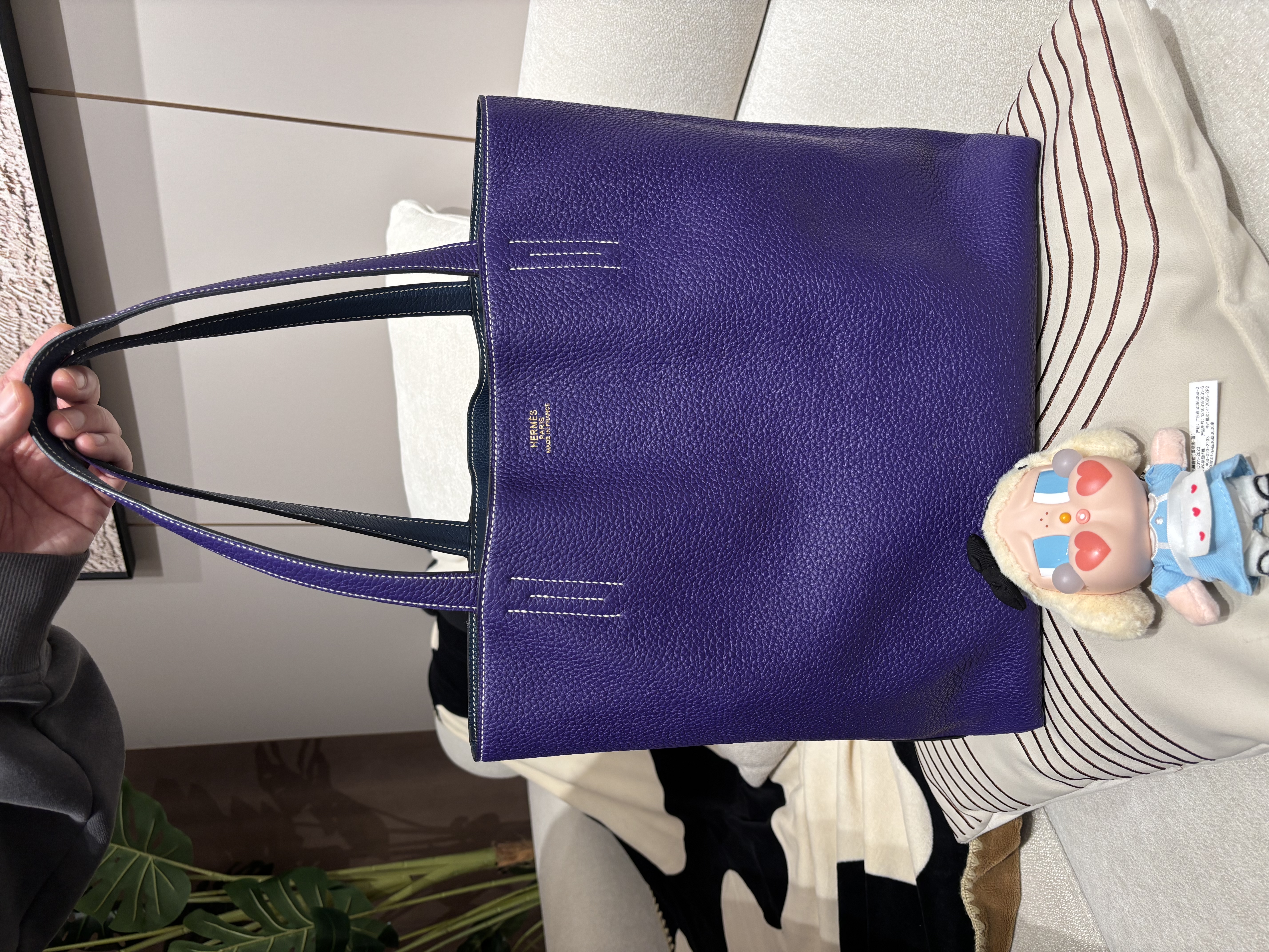Hermes Double Sens 36 Tote Bag Stamp [Q] TC粒粒牛皮 100%Authentic, 98%New ✅Dust bag 