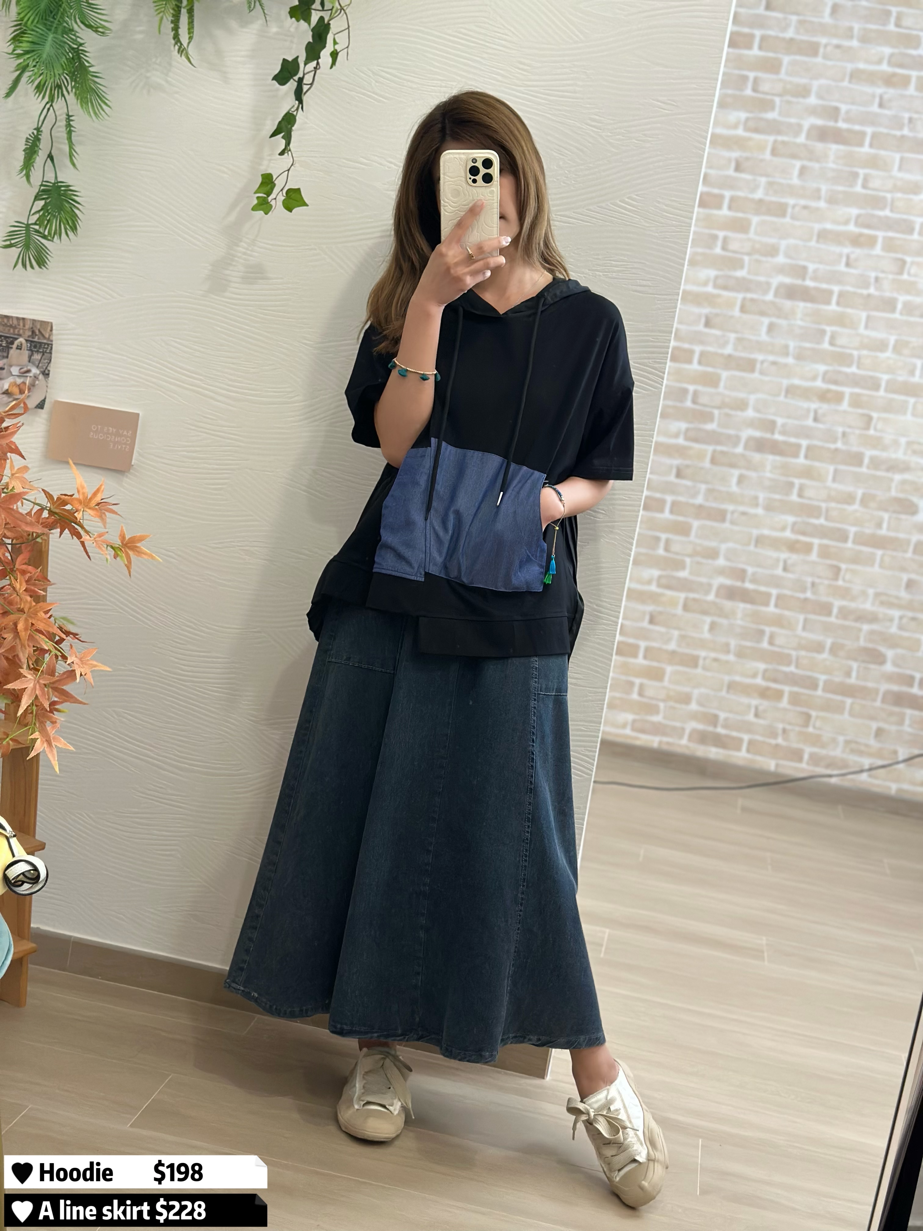 亮點在背面｜牛仔袋有帽衞衣