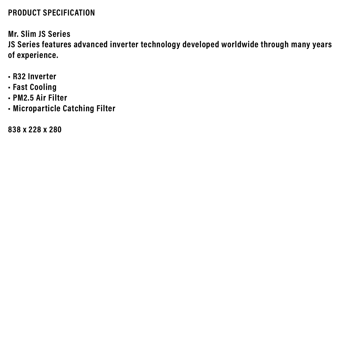 Mitsubishi 2.0HP Inverter AC MSY-JS18VF