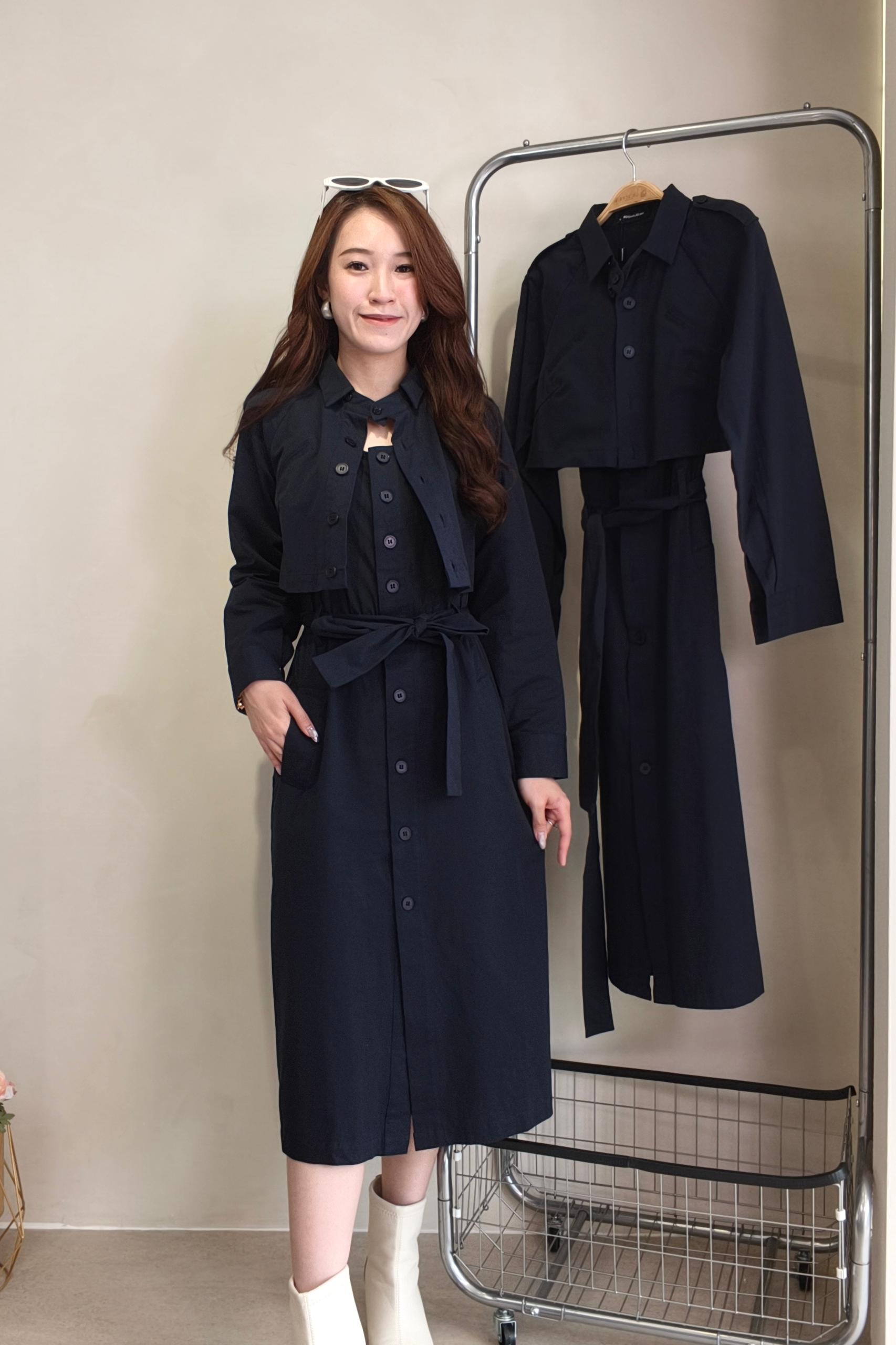 CD2106 Structured Belted Shirt Dress