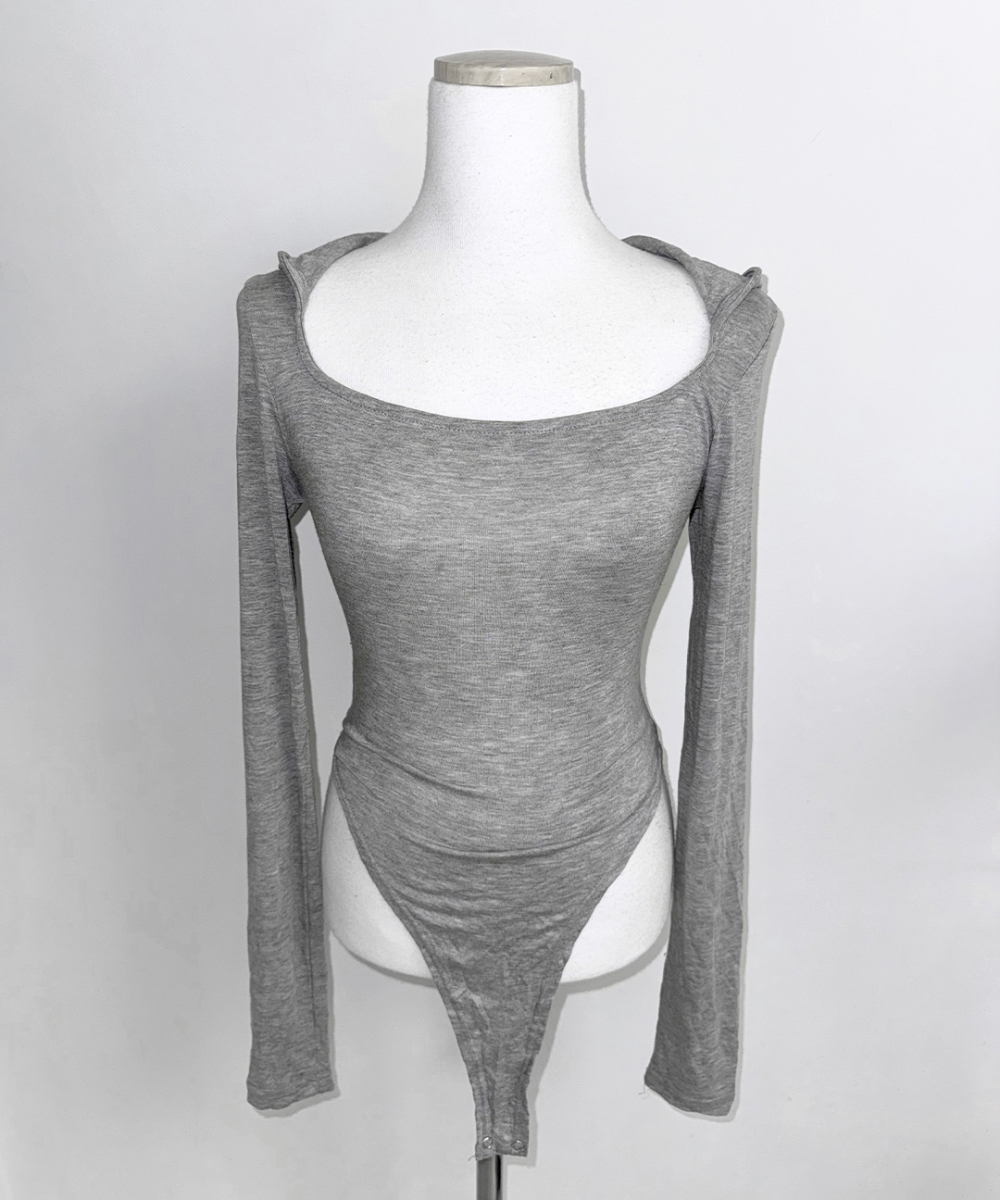 Hooded Square Neck Bodysuit