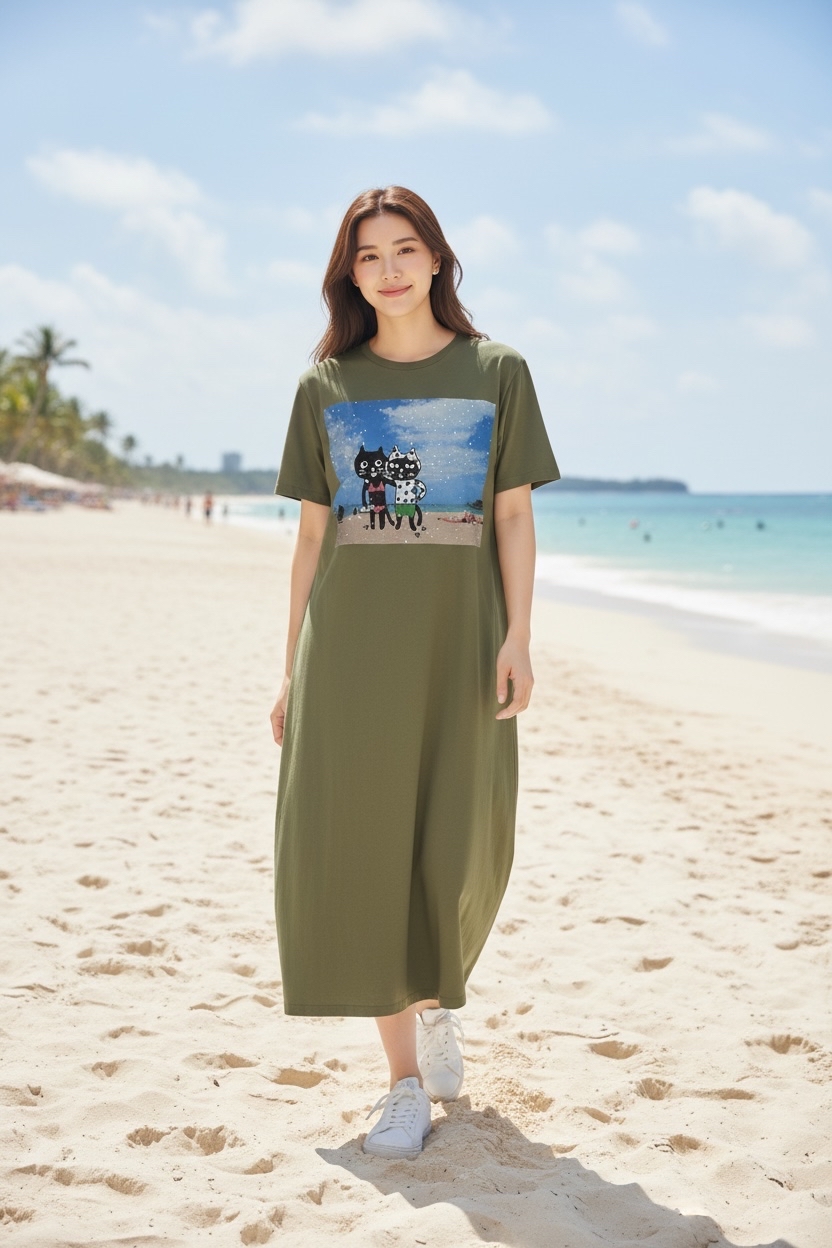 Catsfriends and Beach Tee Dress