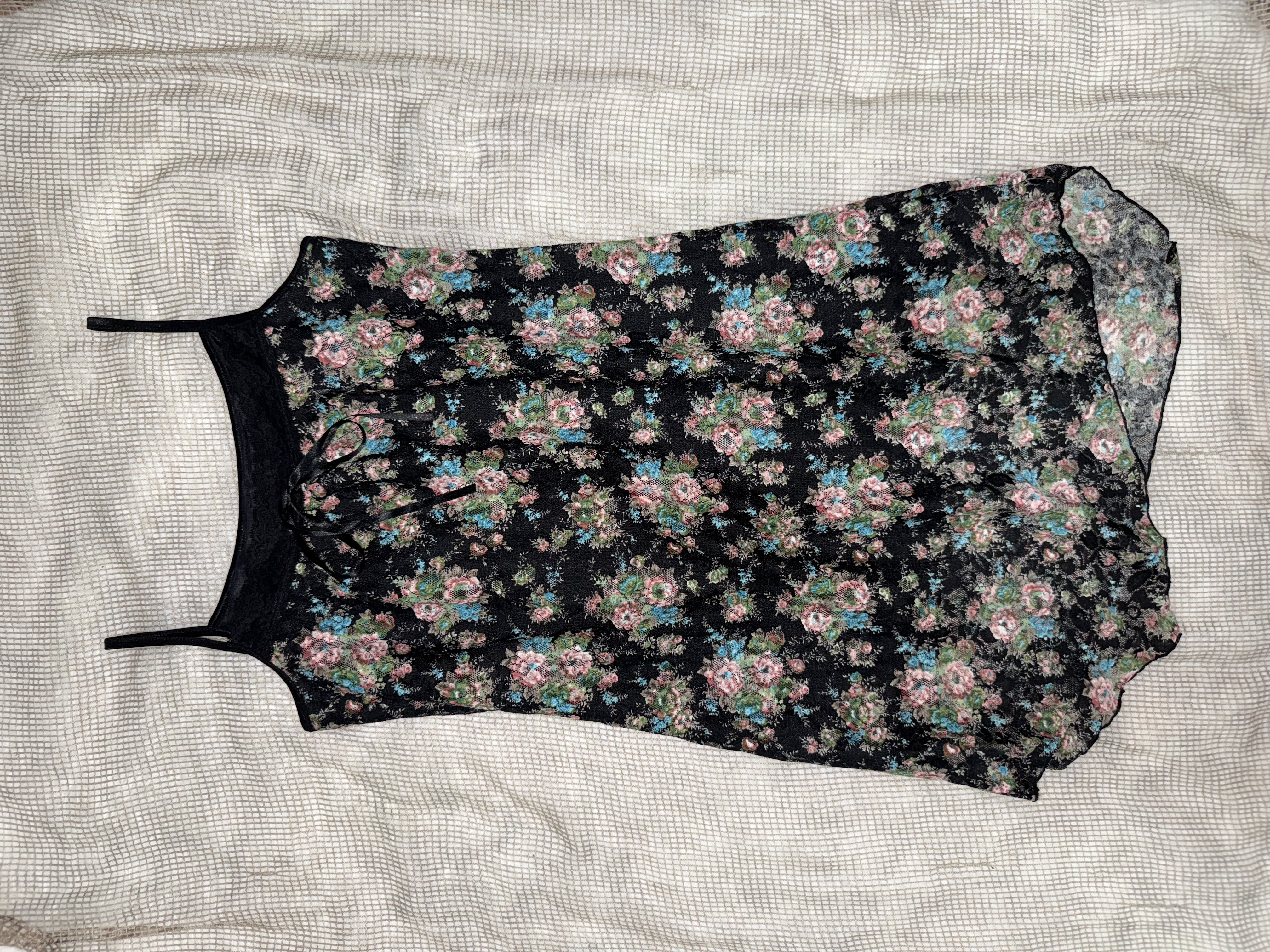 Vintage Floral Slip Dress with Tie Detail