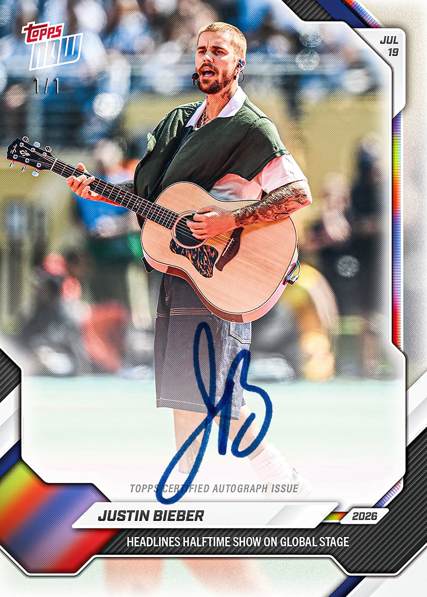 Justin Bieber - 2026 Topps NOW #JB01 World Cup Half-time Show 紀念卡【團購】