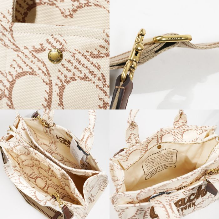 日本直送 COACH CARGO 26 經典 Signature 帆布 2-way 手提包 單肩包