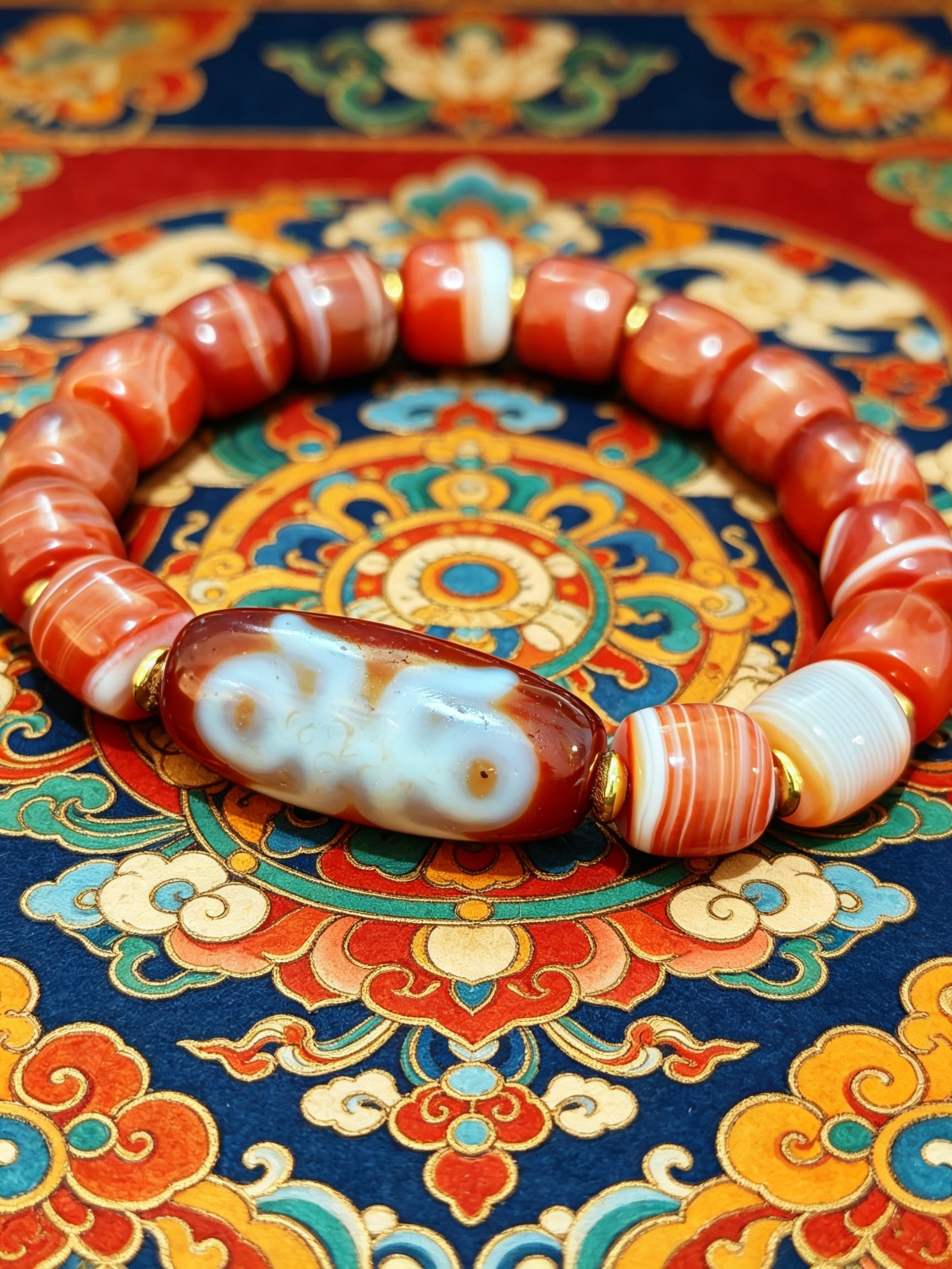 「舍利供貴人雕刻觀音種字字天珠」260412