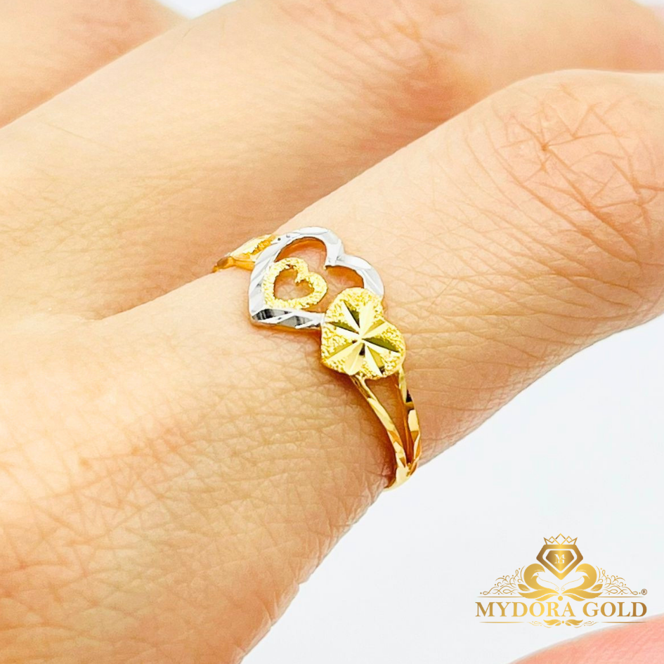 MYDORA Cincin Stamping Tri-Love l EMAS 916/22K