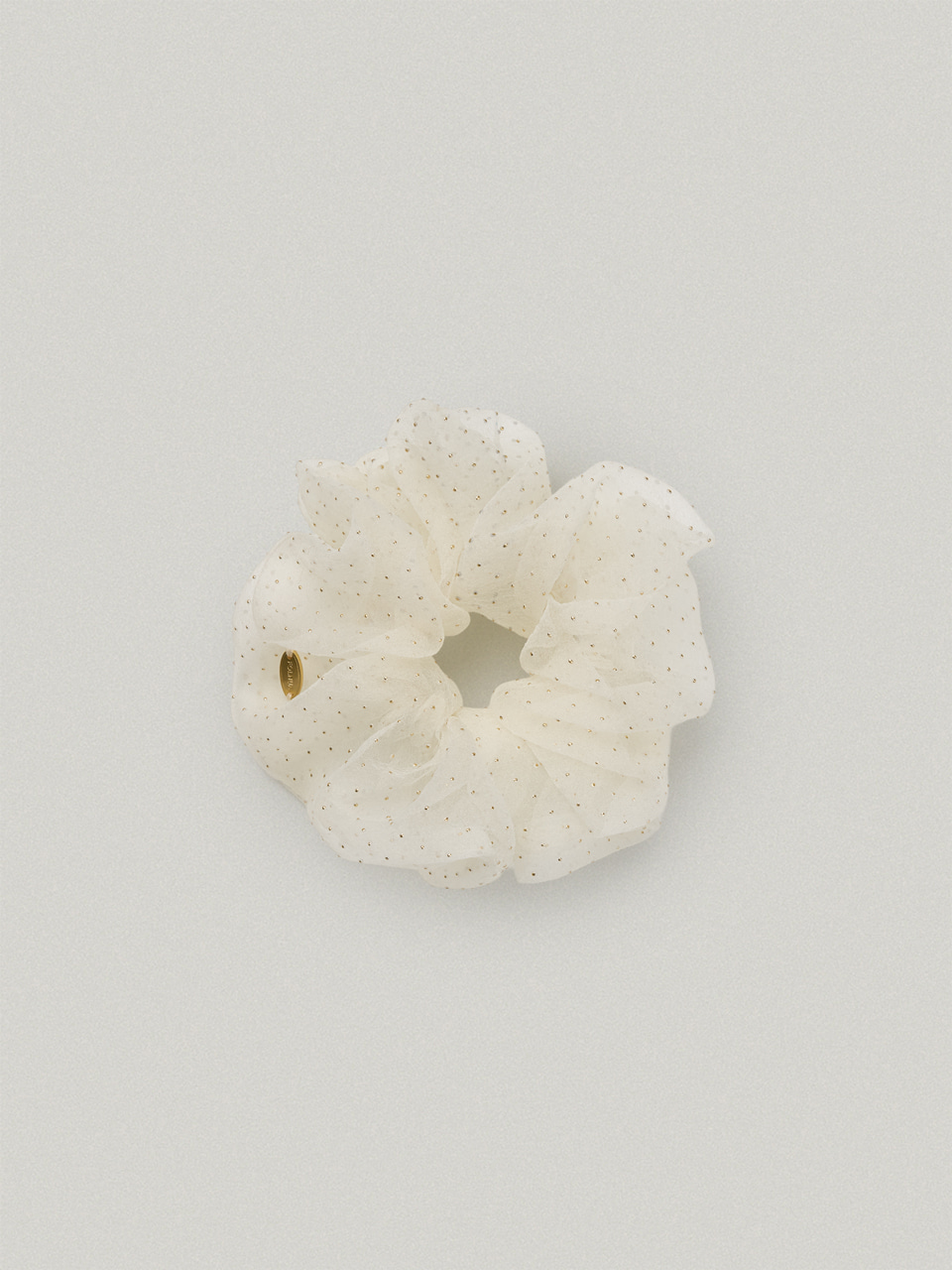 Sheer Dot Hair Scrunchie (IVORY/ PINK)