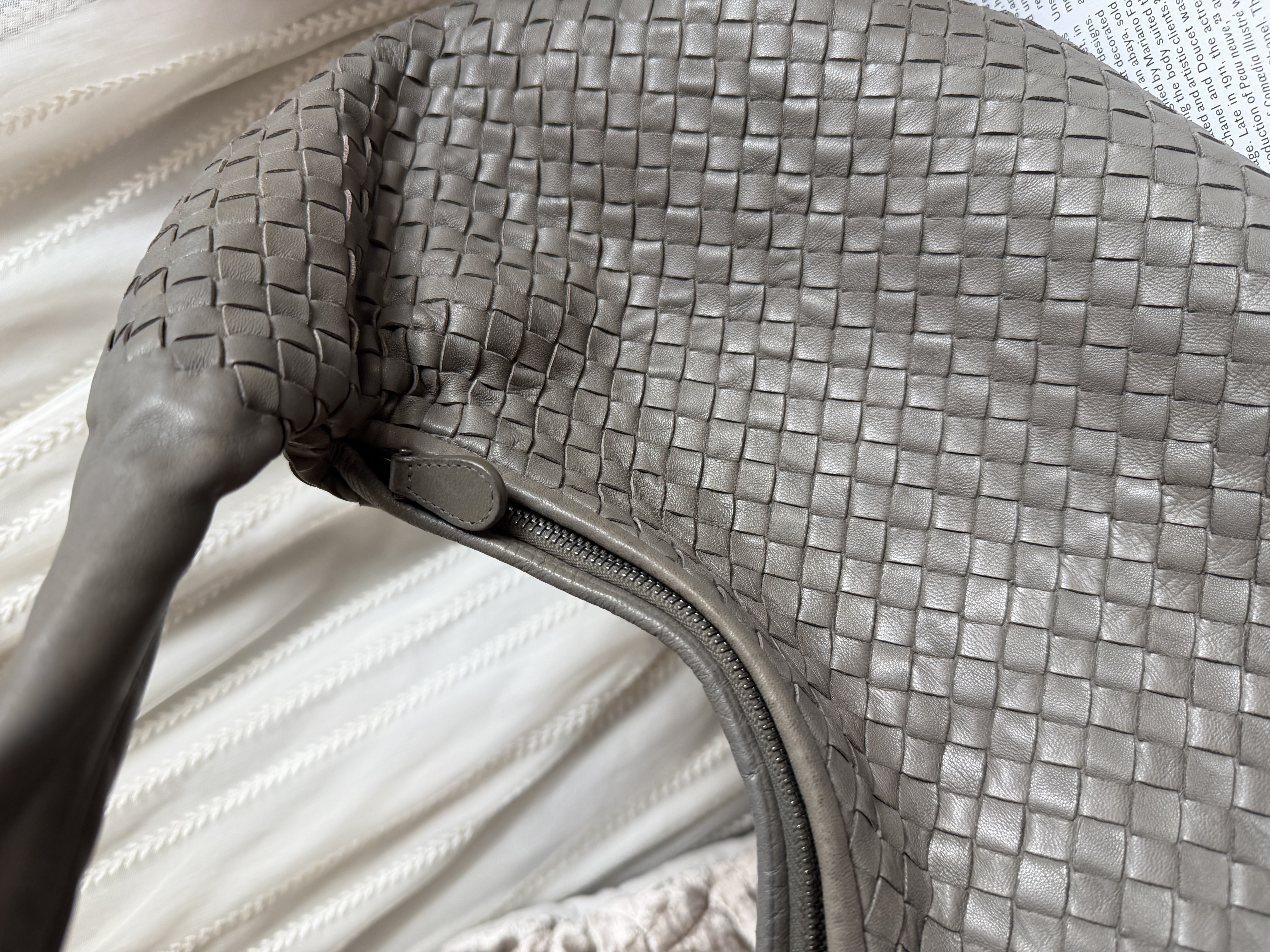 Bottega veneta grey Nappa Intrecciato Large Veneta Hobo bag