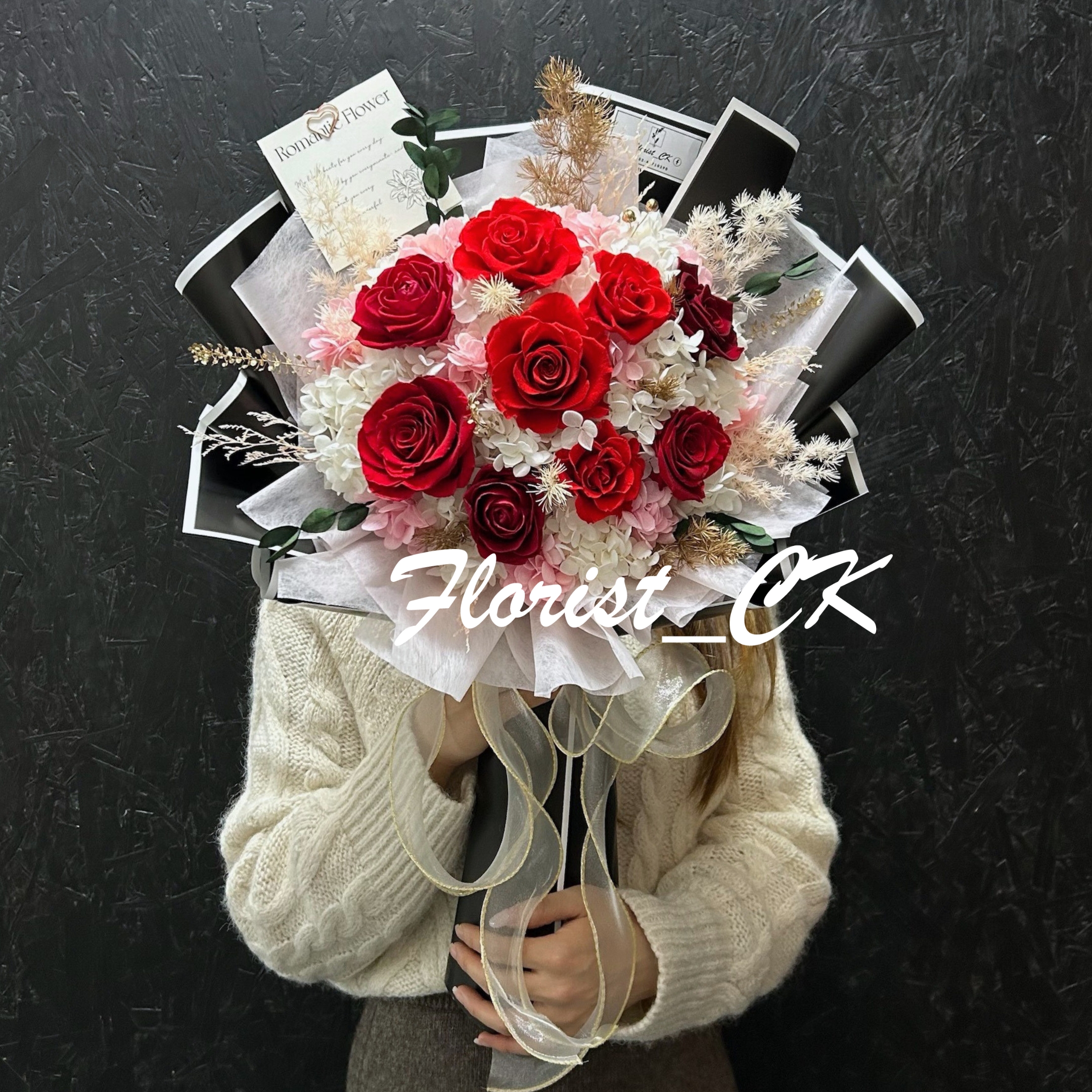 【2026 情人節推介】Velvet Flame｜永生玫瑰花束  (3 朵 / 6 朵 / 9 朵 / 12 朵； 預訂款)