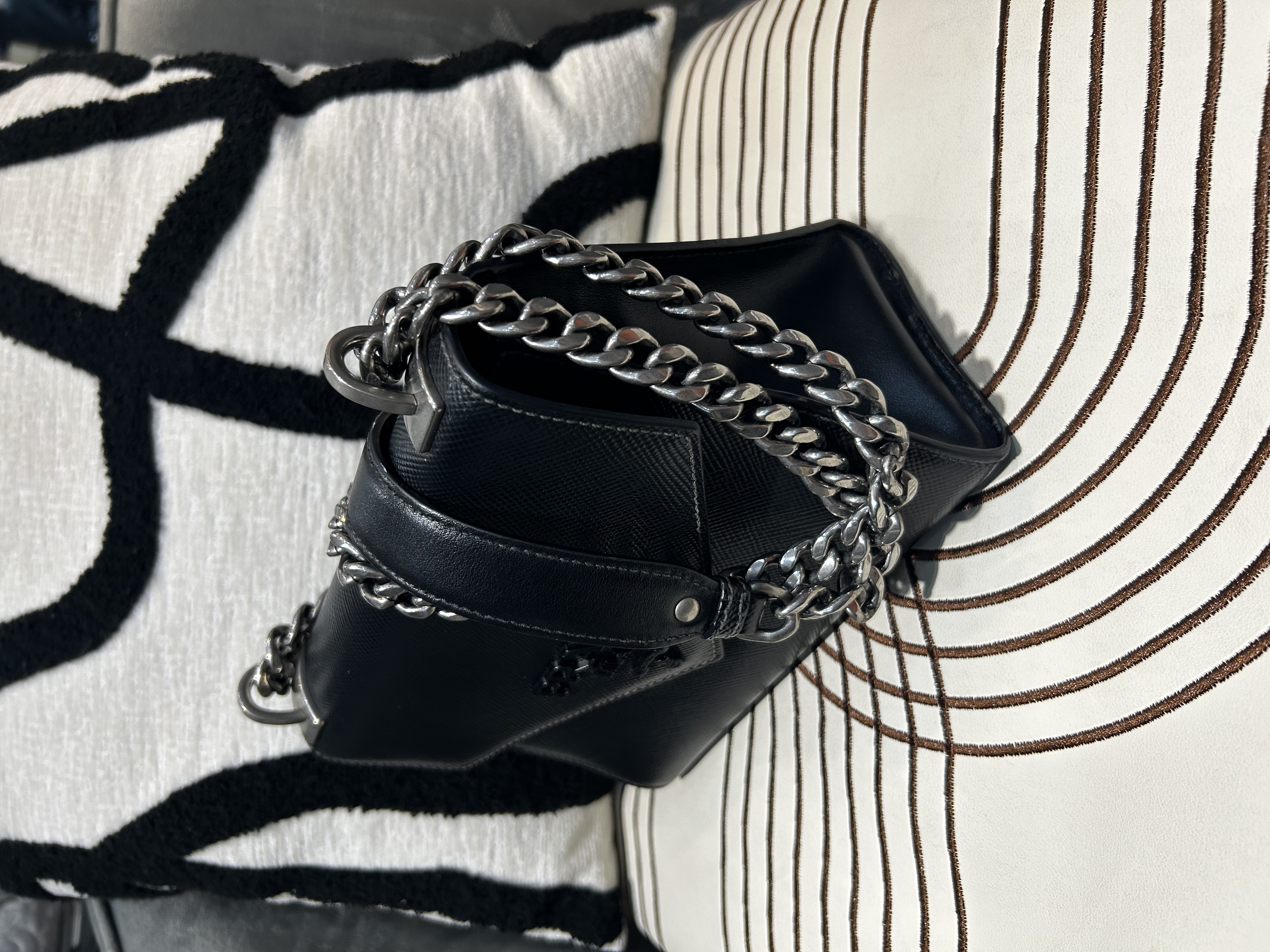 Prada Flap Crossbody Bag So Black Calfskin