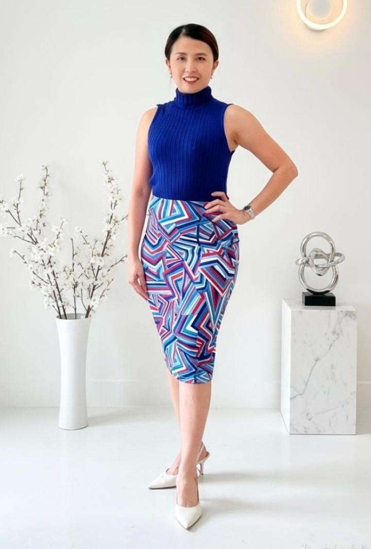 Statement Print Pencil Slim Skirt