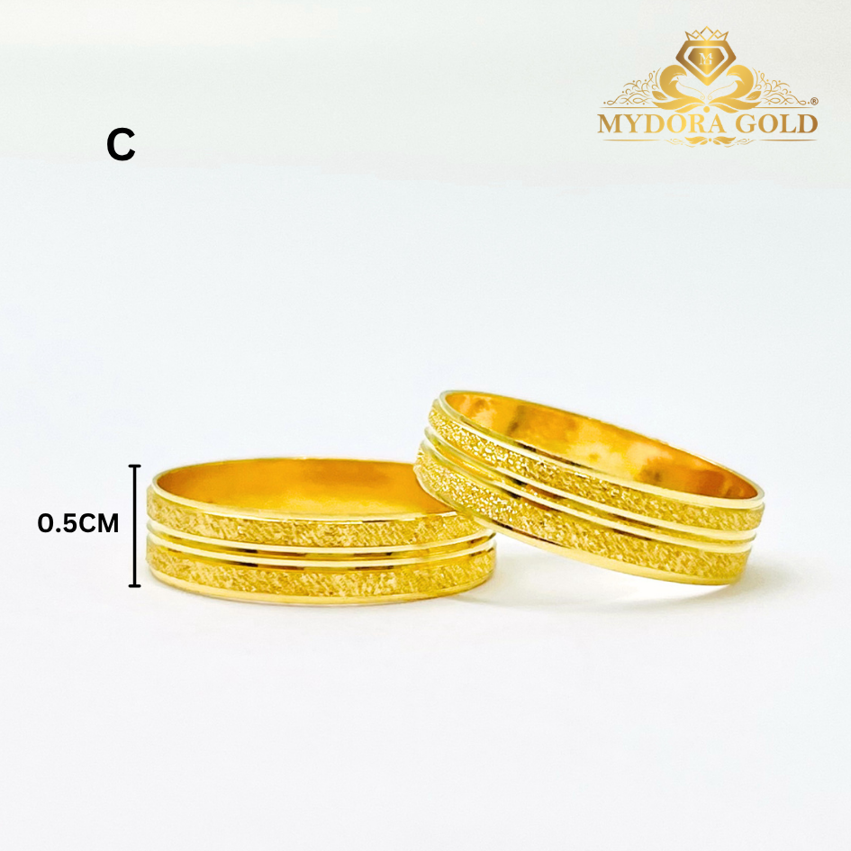 MYDORA Cincin Belah Rotan Double Pasir Liner l EMAS916/22K