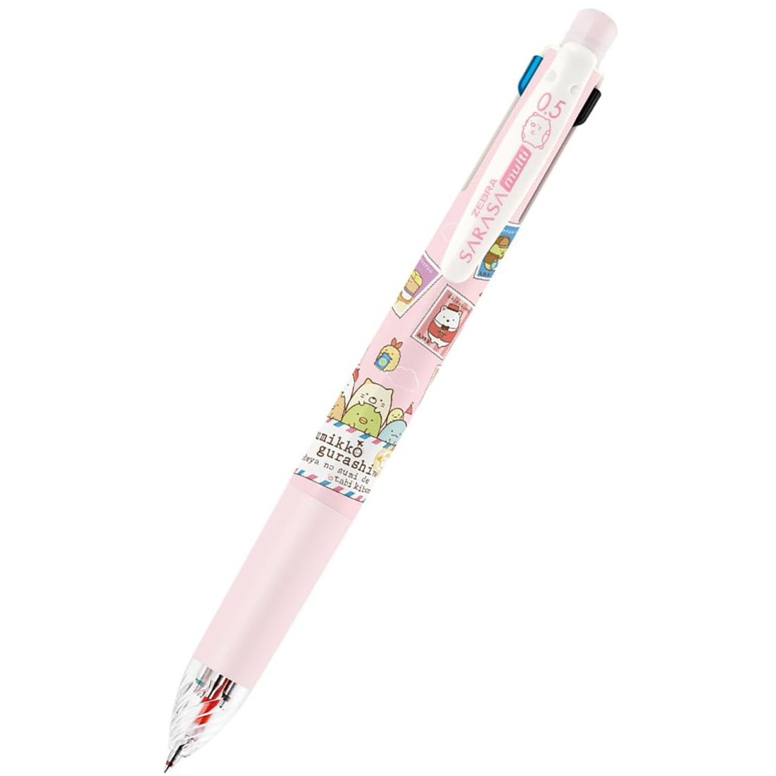 現貨｜限定 San-X 角落生物 Sumikko Gurashi 日本製 Zebra SARASA multi 4+1 多功能5用筆 4色啫喱筆+鉛芯筆 (J4SA11-SG-P)