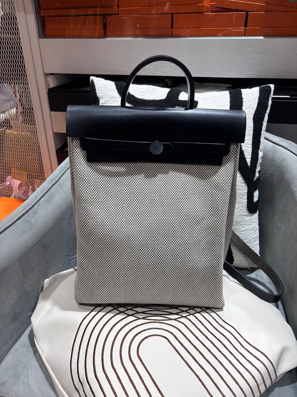 HERMES Herbag backpack Stamp Z Backpack 黑白熊貓