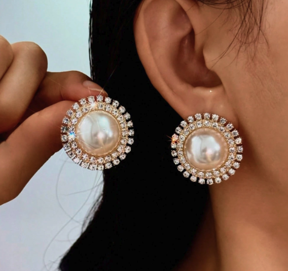Lustrous Halo Stud Earrings