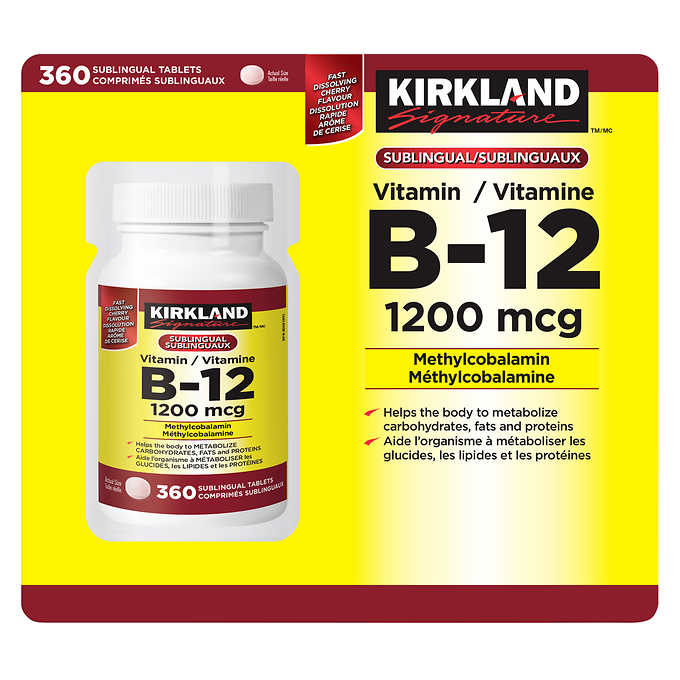 加拿大直送  Kirkland B12 1200 mcg （360 粒）